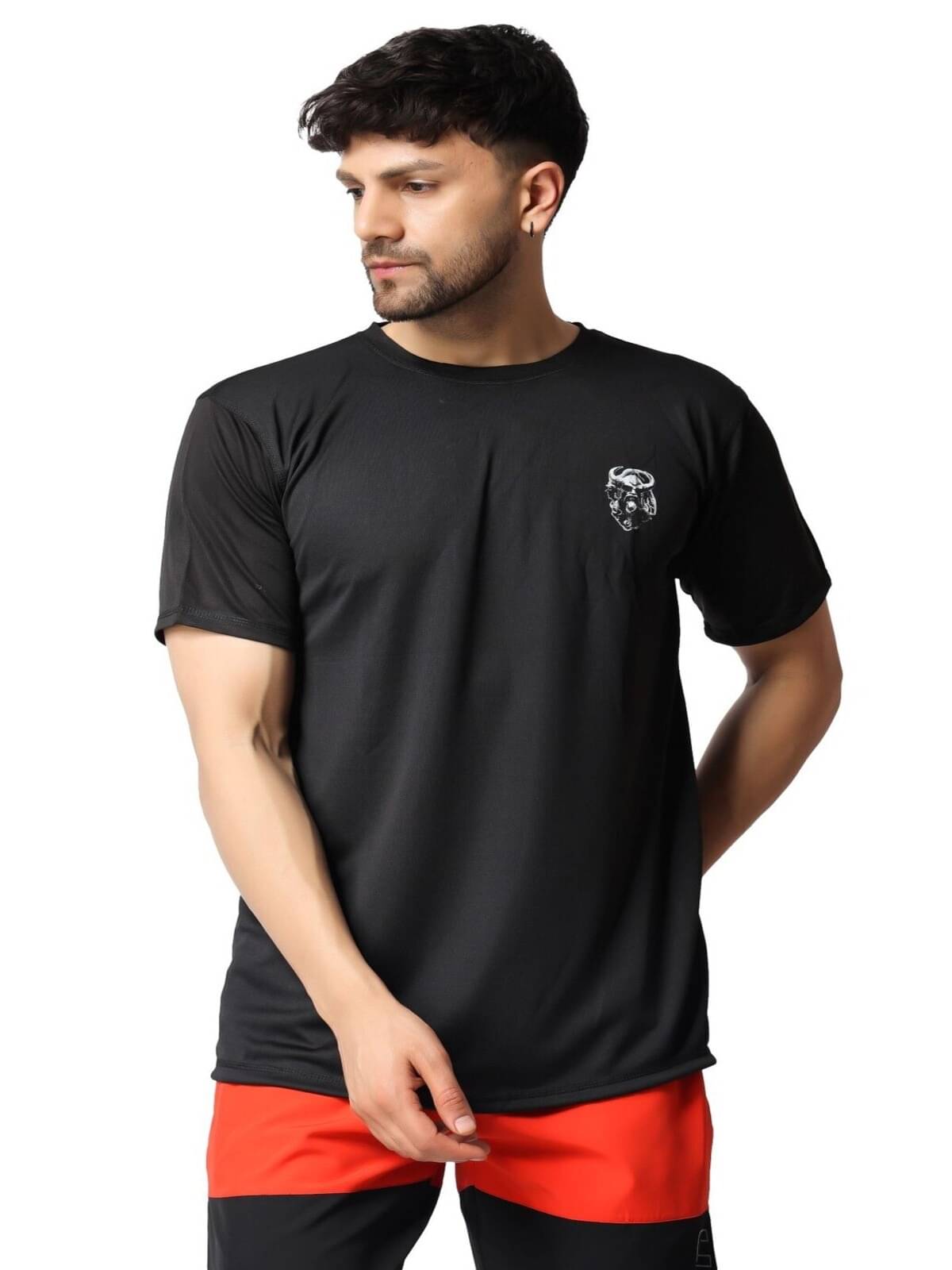 yellow tree Pack of 1 Polyester Regular Fit Men's T-Shirt ( Black ) yellow tree Pack of 1 Polyester Regular Fit Men's T-Shirt ( Black )