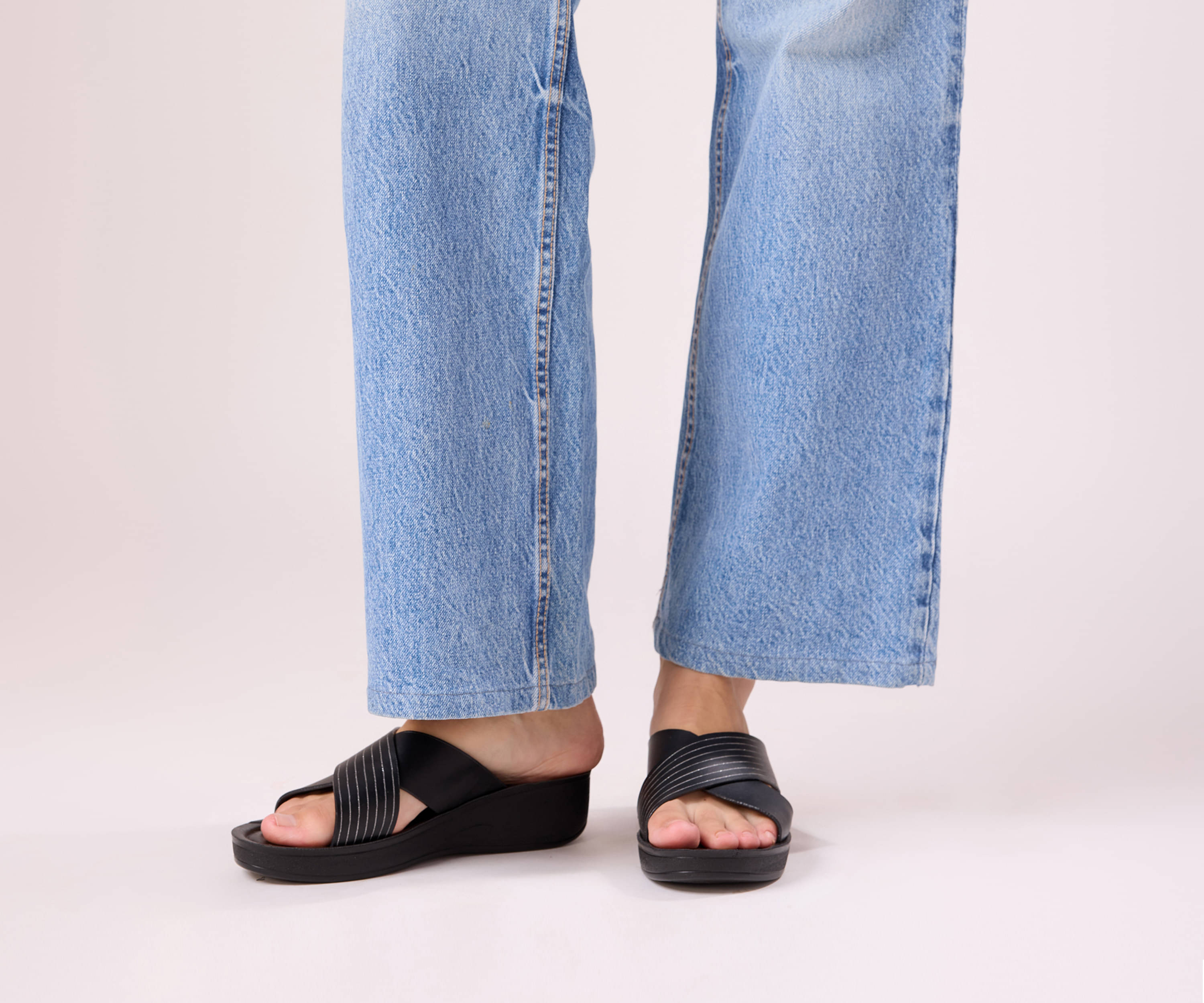     			Aerowalk Black Women's Flip Flop