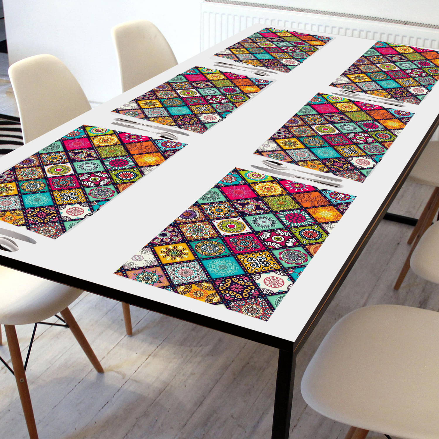 Crosmo PVC Abstract Printed Fridge Mats ( 43 28 ) Pack of 6 - Multicolor Crosmo PVC Abstract Printed Fridge Mats ( 43 28 ) Pack of 6 - Multicolor