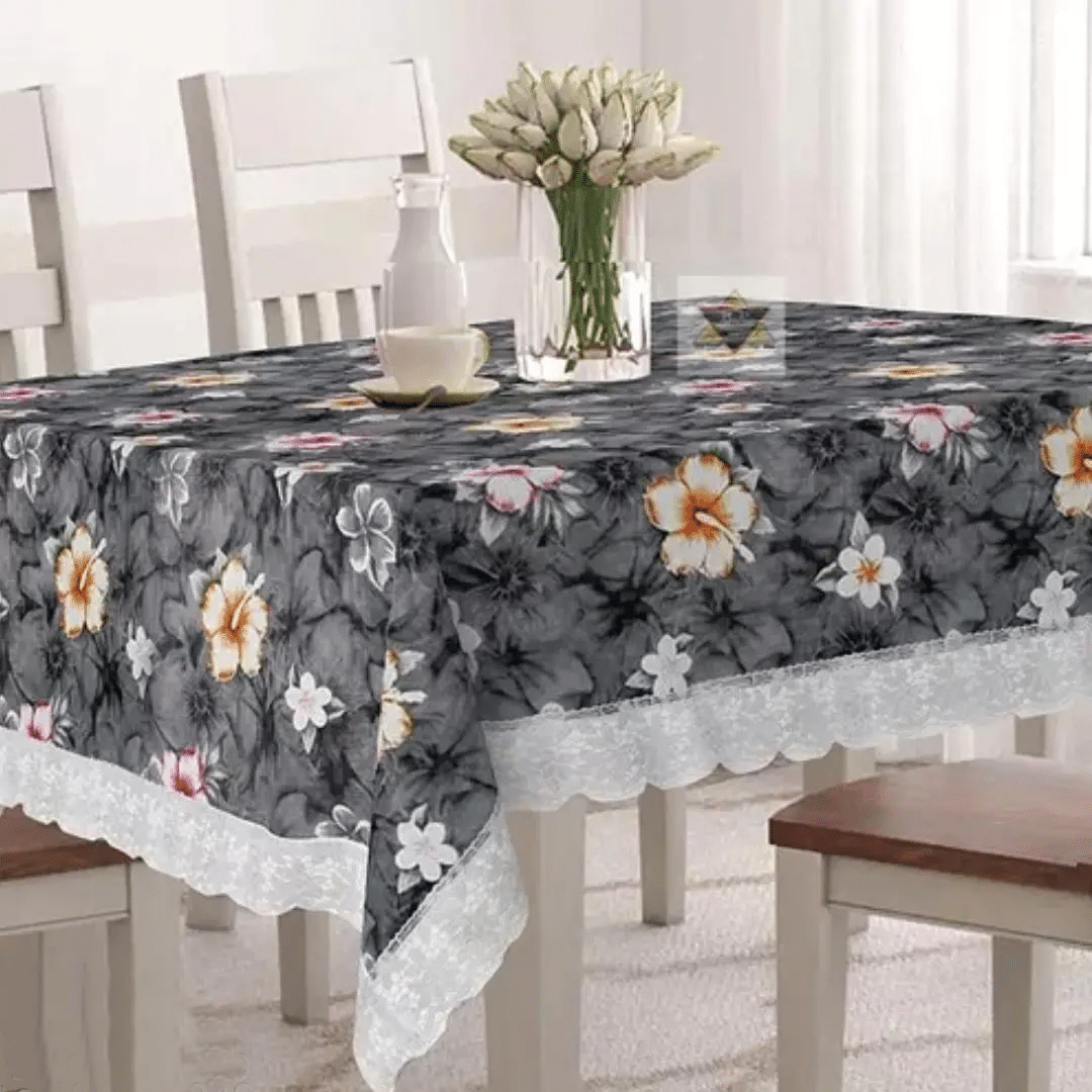 Crosmo Printed PVC 4 Seater Rectangle Table Cover ( 152 x 102 ) cm Pack of 1 Gray Crosmo Printed PVC 4 Seater Rectangle Table Cover ( 152 x 102 ) cm Pack of 1 Gray