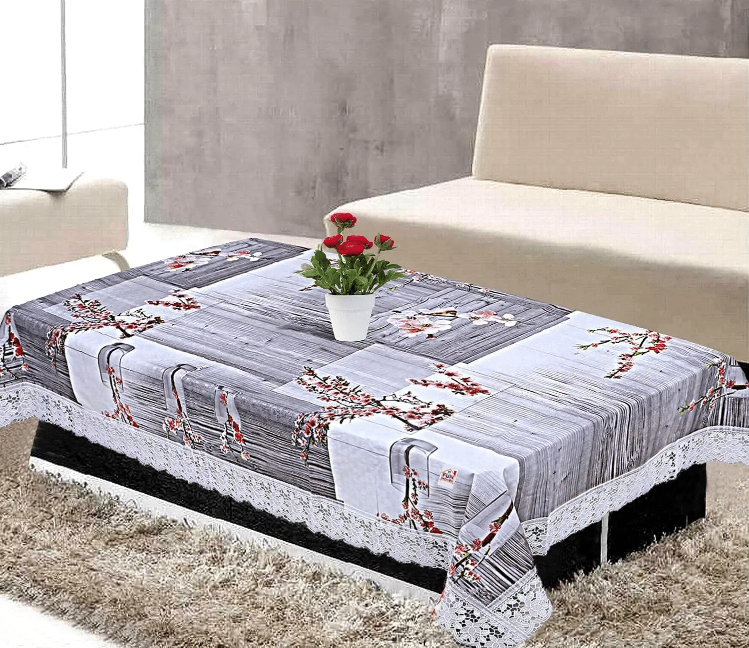 Crosmo Printed PVC 4 Seater Rectangle Table Cover ( 152 x 102 ) cm Pack of 1 Multicolor Crosmo Printed PVC 4 Seater Rectangle Table Cover ( 152 x 102 ) cm Pack of 1 Multicolor