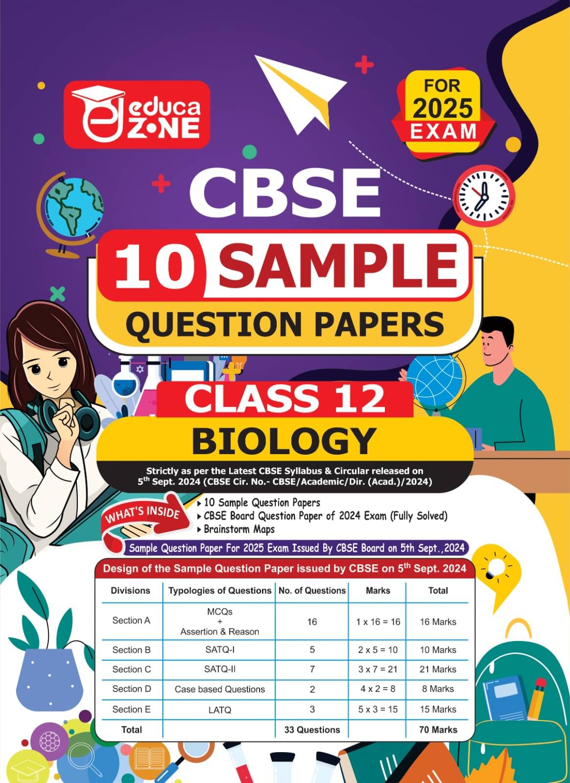 Educazone CBSE 10 Sample Question Papers Class 12 Biology Book (For Board Exam 2025) Educazone CBSE 10 Sample Question Papers Class 12 Biology Book (For Board Exam 2025)