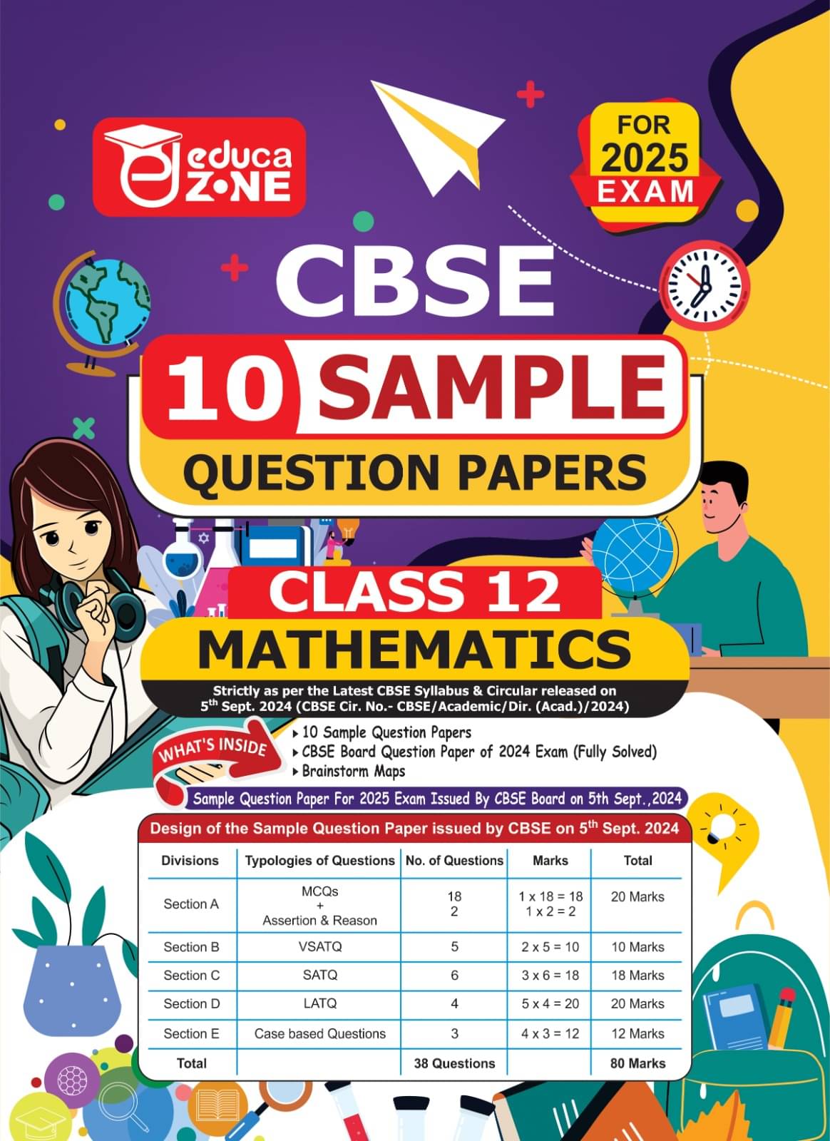 Educazone CBSE 10 Sample Question Papers Class 12 Mathematics Book (For Board Exam 2025) Educazone CBSE 10 Sample Question Papers Class 12 Mathematics Book (For Board Exam 2025)