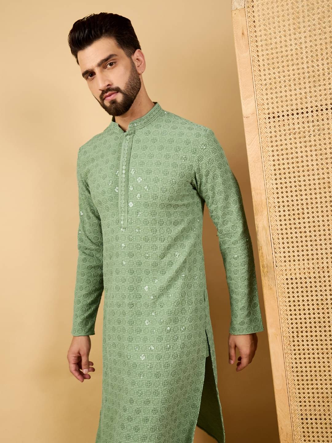 Ethnic Bay Green Viscose Men's Regular Kurta ( Pack of 1 ) Ethnic Bay Green Viscose Men's Regular Kurta ( Pack of 1 )