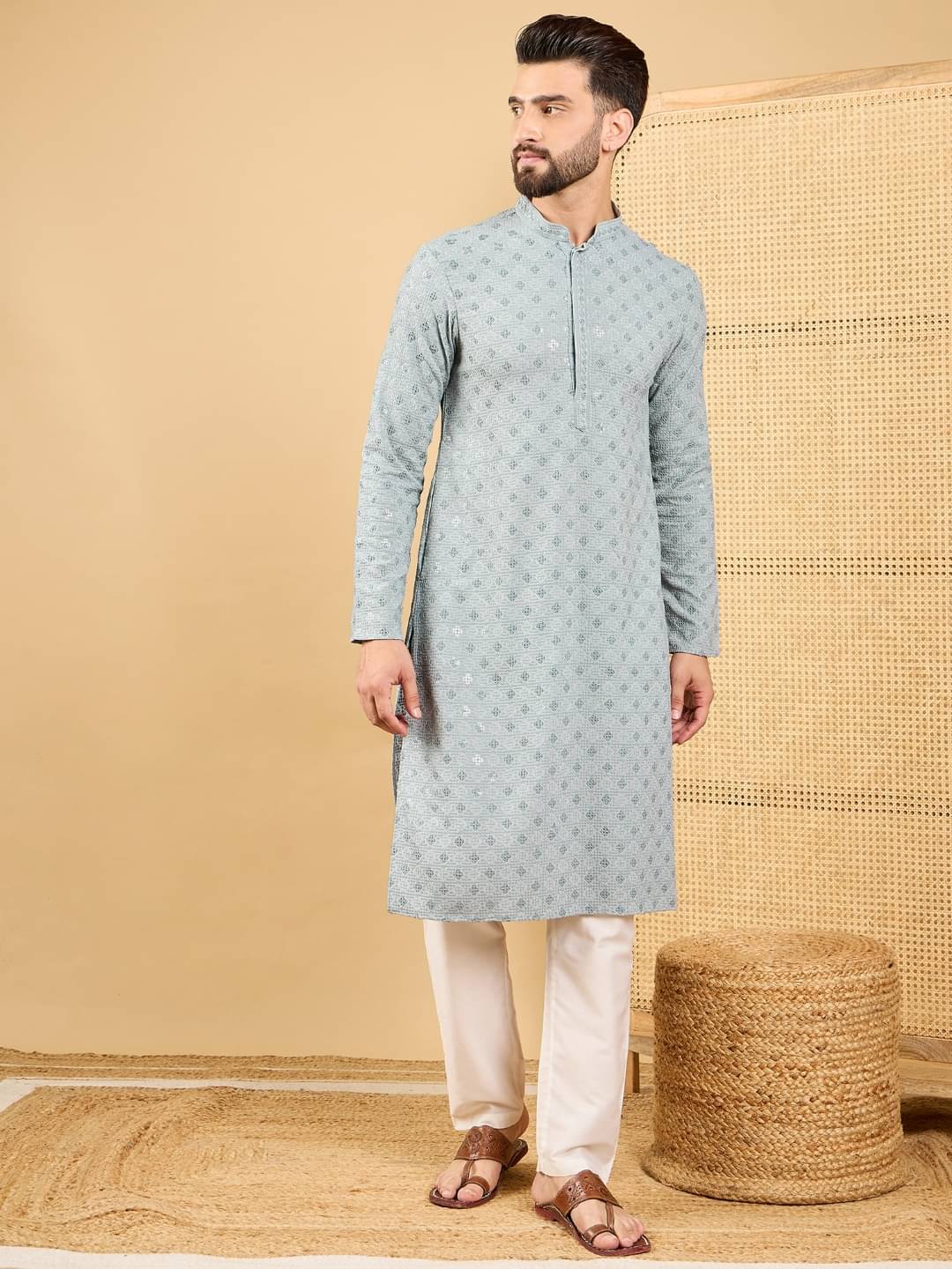 Ethnic Bay Grey Viscose Men's Regular Kurta ( Pack of 1 ) Ethnic Bay Grey Viscose Men's Regular Kurta ( Pack of 1 )