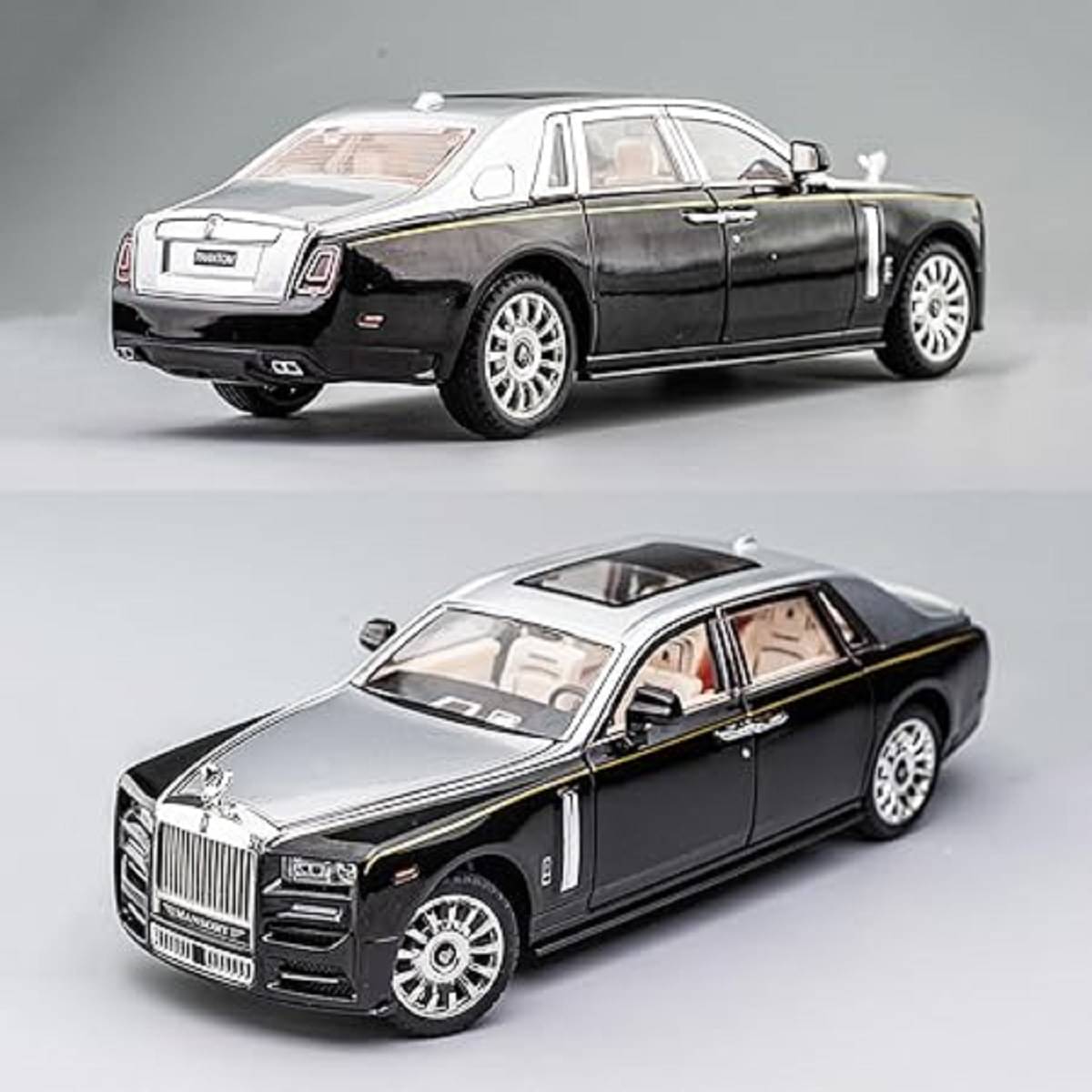     			FEDIFU 1:32 Phantom Model Car Zinc Alloy Pull Back Toy Diecast Toy Cars with Openable Doors, Sound and Light for Kids Boy Girl Gift(Multi Color)