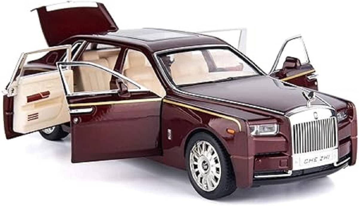     			FEDIFU 1:32 Phantom Model Car Zinc Alloy Pull Back Toy Diecast Toy Cars with Openable Doors, Sound and Light for Kids Boy Girl Gift(Multi Color)