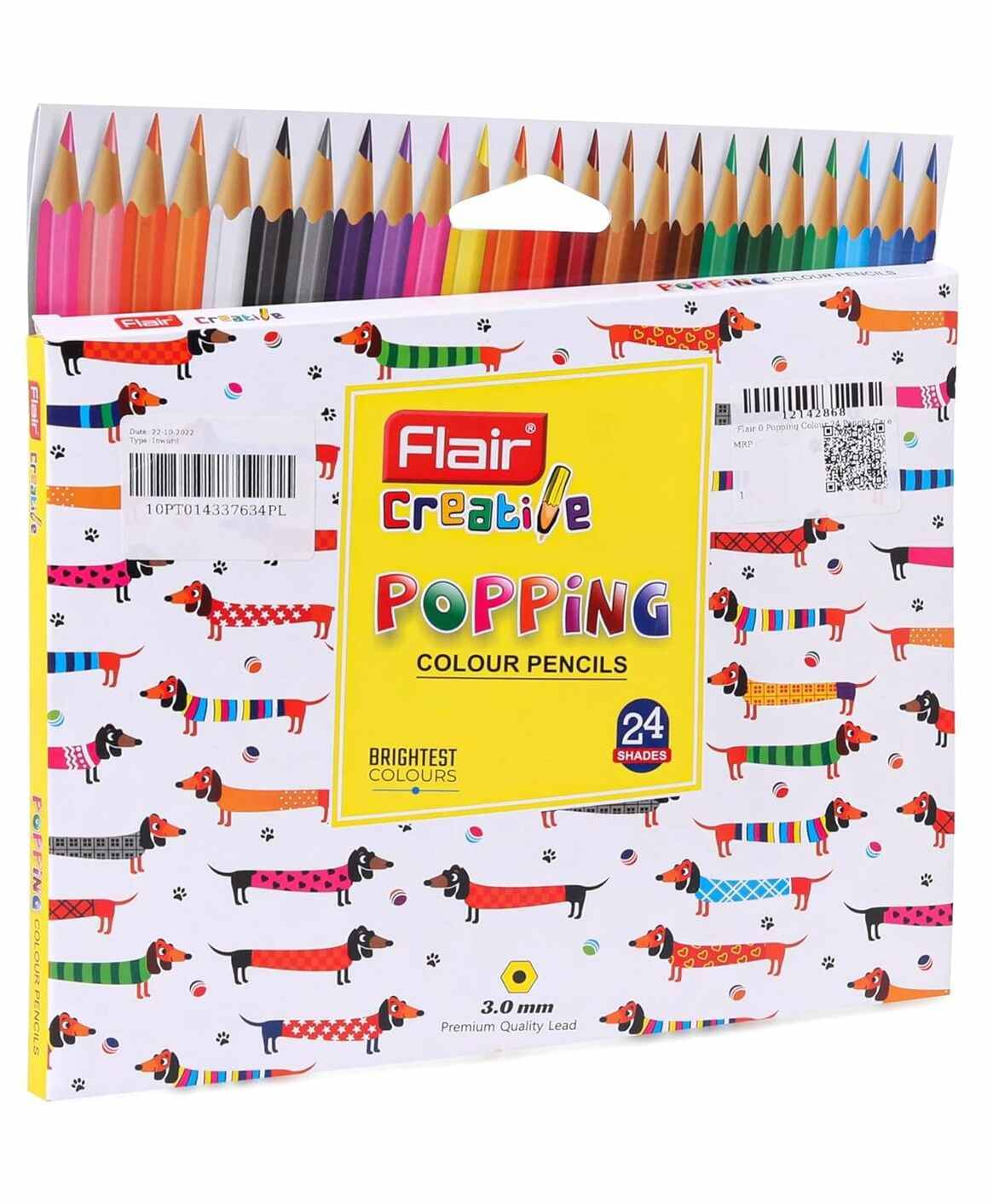 FLAIR Popping Colour Pencils 24 Shades Box Pack 2 FLAIR Popping Colour Pencils 24 Shades Box Pack 2