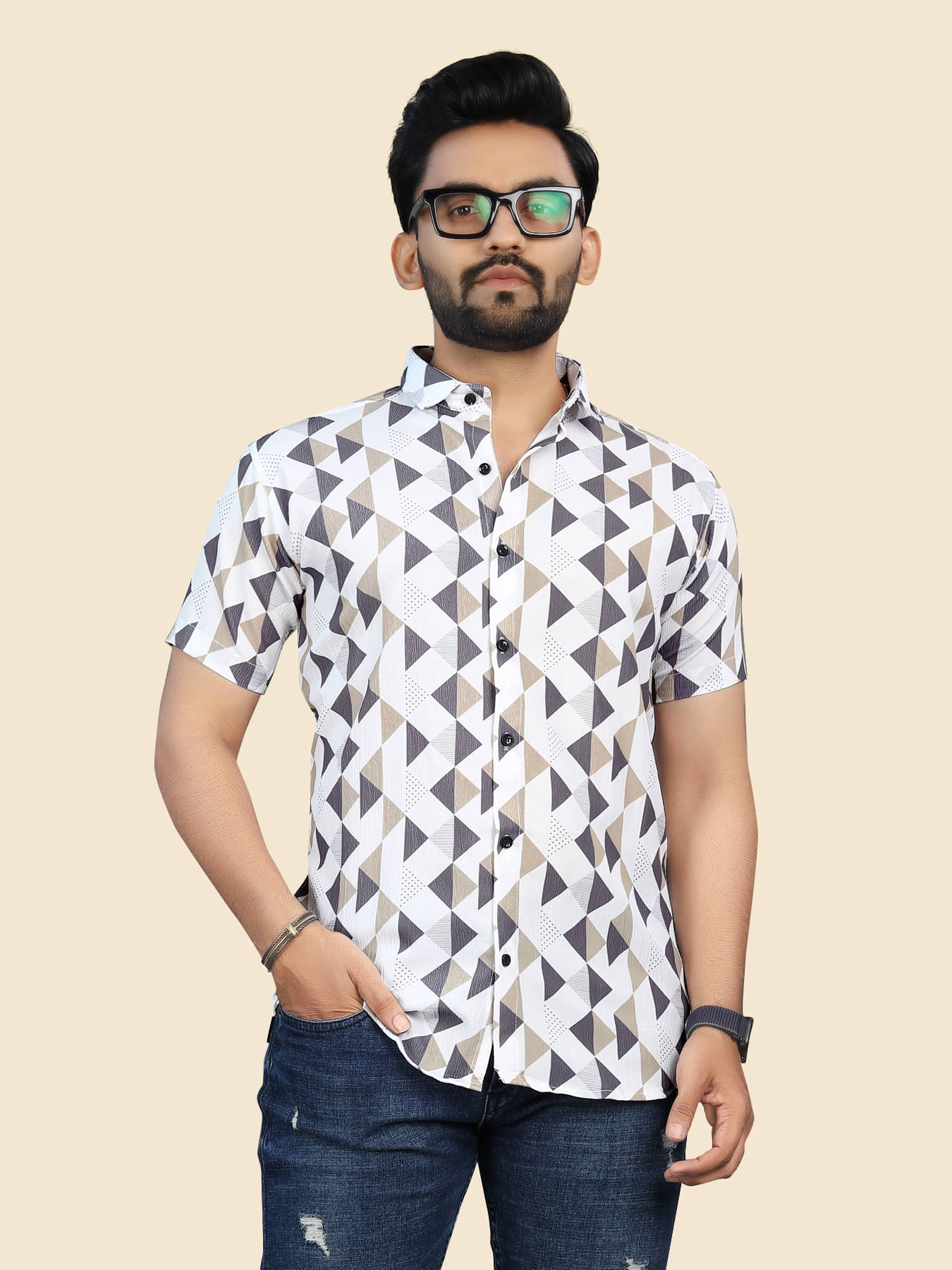     			Fashionfricks Cotton Flex Regular Fit Printed Half Sleeves Men's Casual Shirt - Multicolor ( Pack of 1 )