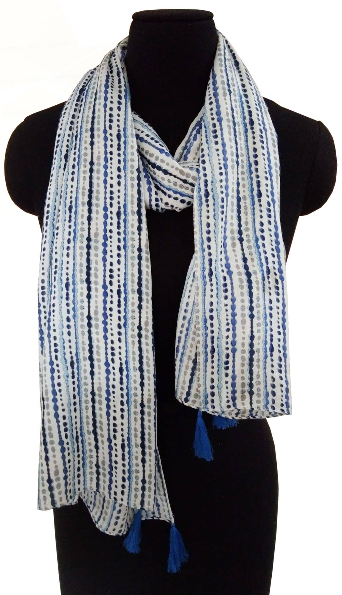 JVNINE Blue Viscose Women's Stole ( Pack of 1 )     			JVNINE Blue Viscose Women's Stole ( Pack of 1 )