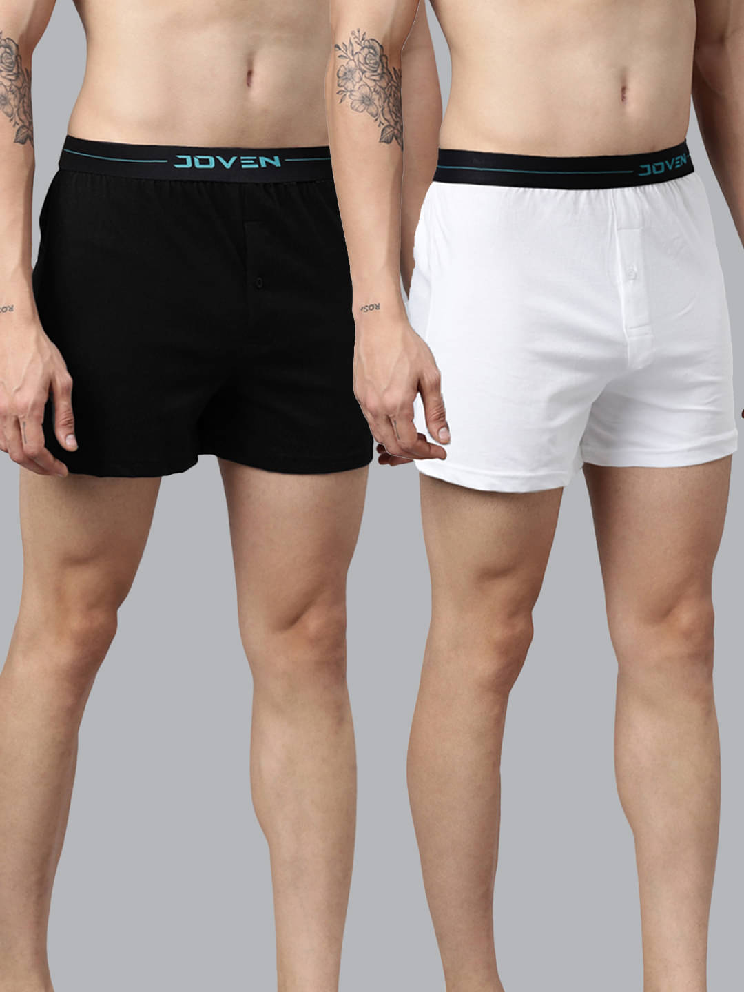     			Joven Pack of 2 Cotton Boxers For Men's ( White )