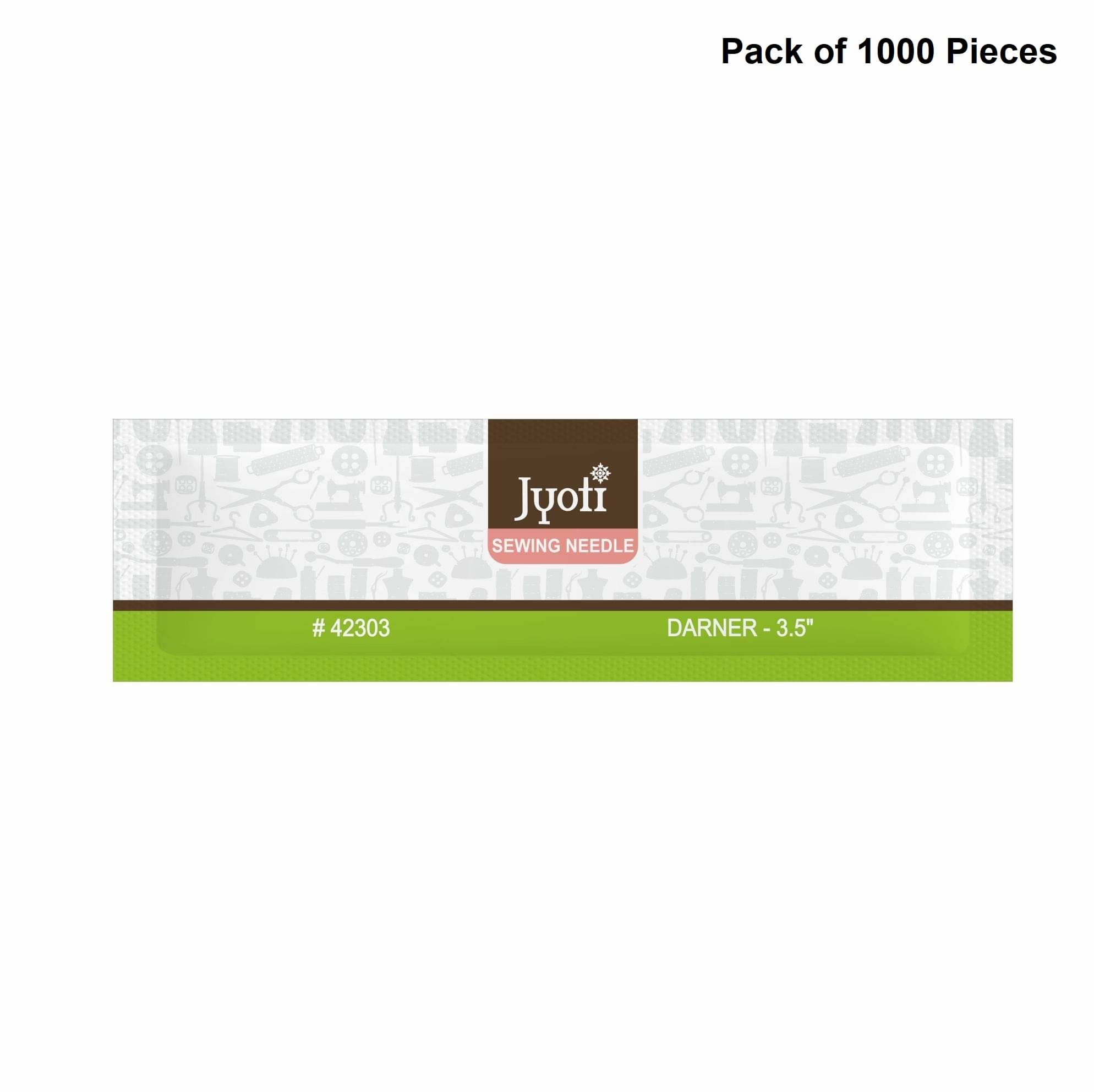     			Jyoti Darner Hand Sewing Needles 3.5", Long Length, Long & Sharp with Elongated Eyes, Cloth Stitching Thread Steel Needle, Used for Darning or Mending with Yarn or Wool, 42303 (Size- 3.5") - 1000 Pcs