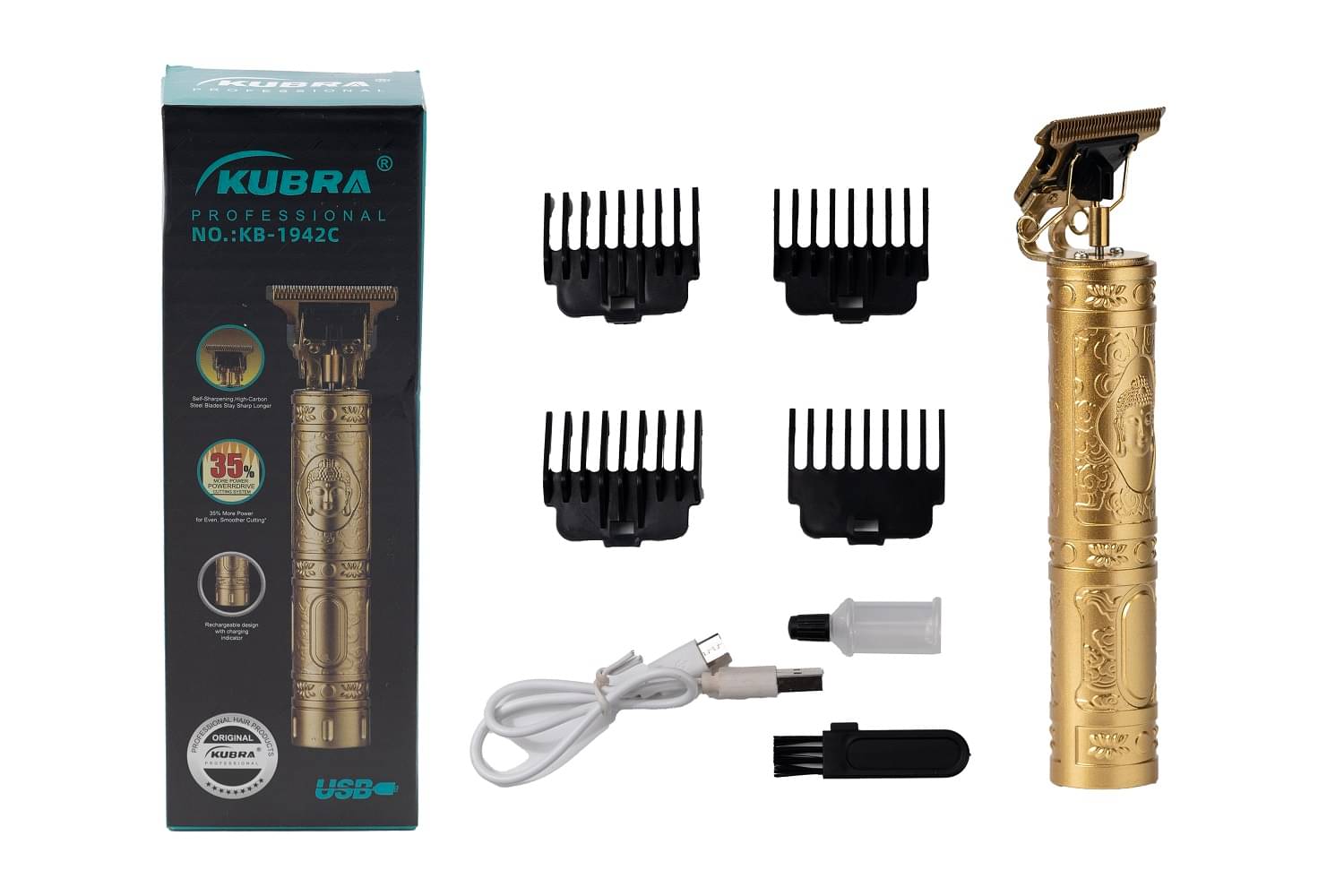     			KUBRA KB-1942C Gold Cordless Beard Trimmer With 120 minutes Runtime