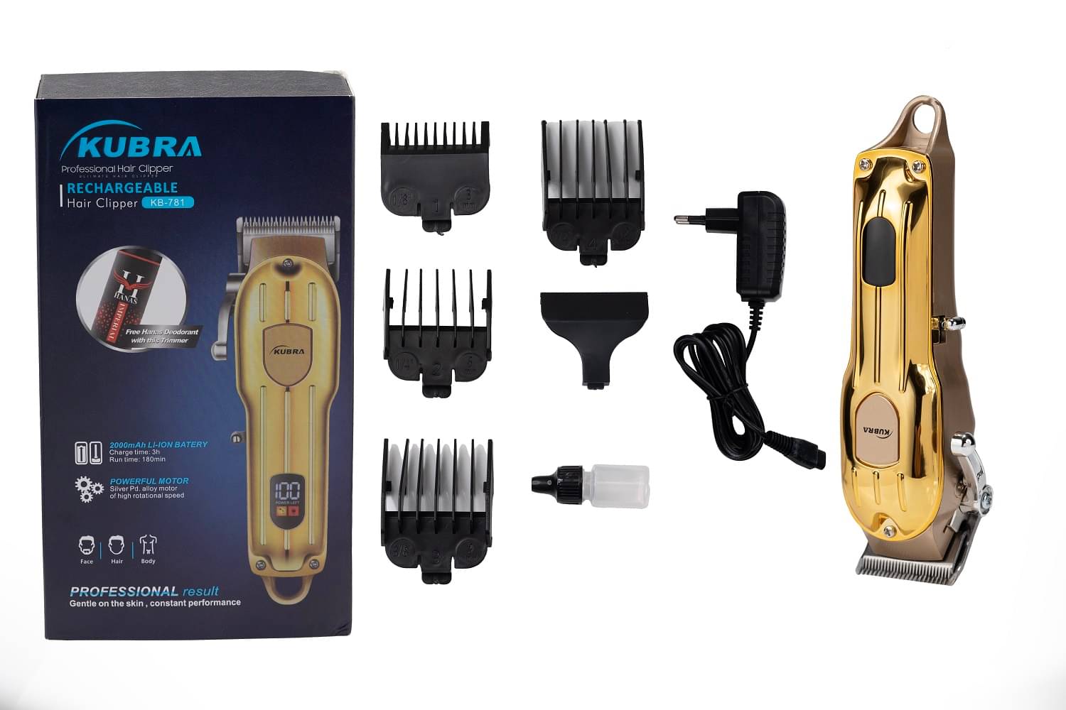     			KUBRA KB-781 Gold Cordless Beard Trimmer With 120 minutes Runtime