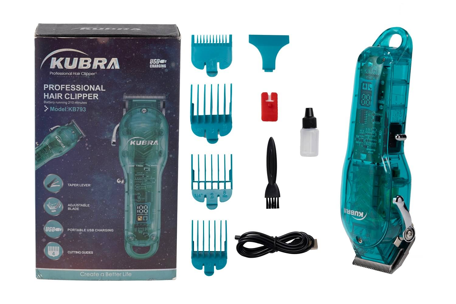     			KUBRA KB-793 Green Cordless Beard Trimmer With 120 minutes Runtime