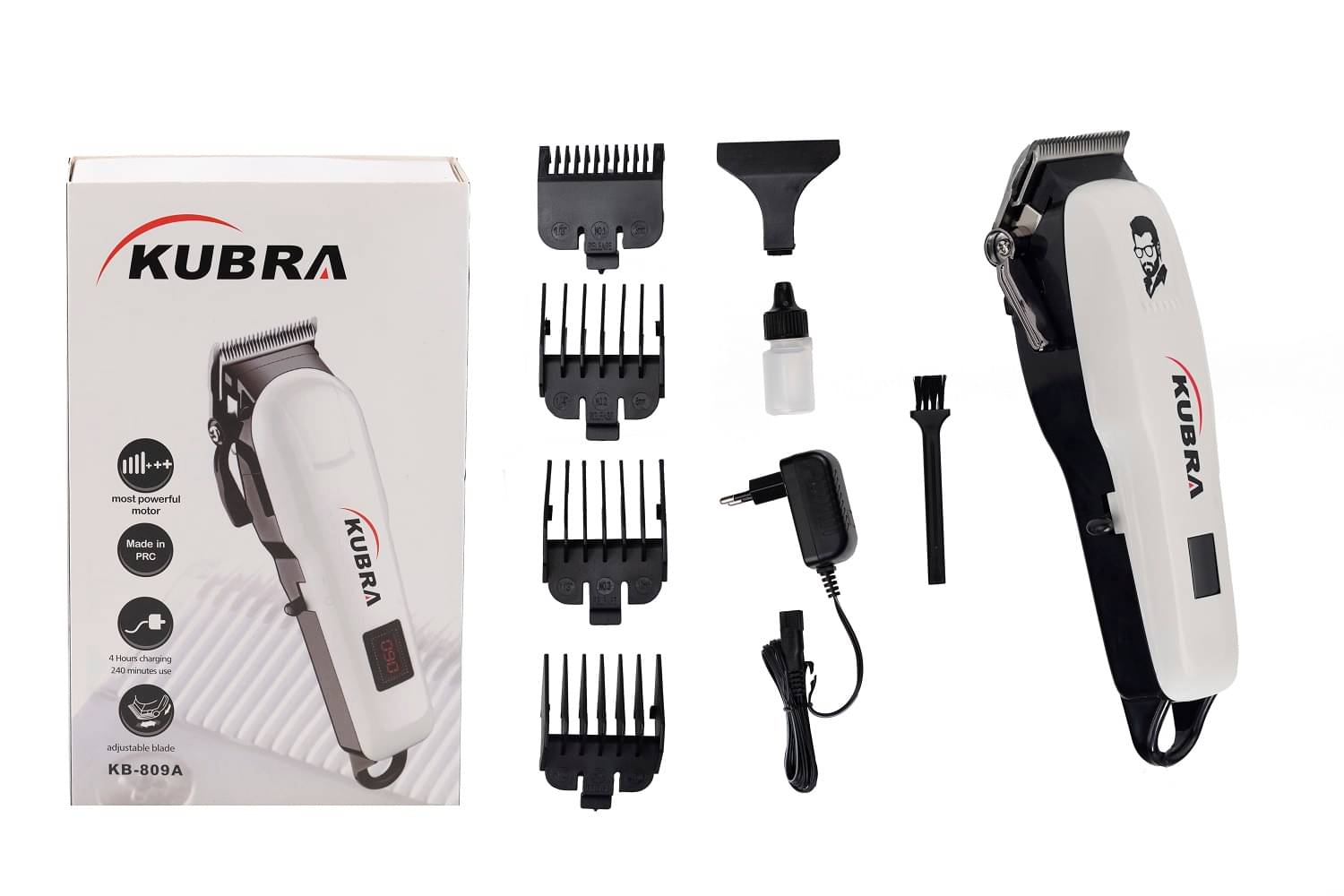     			KUBRA KB-809A White Cordless Beard Trimmer With 120 minutes Runtime