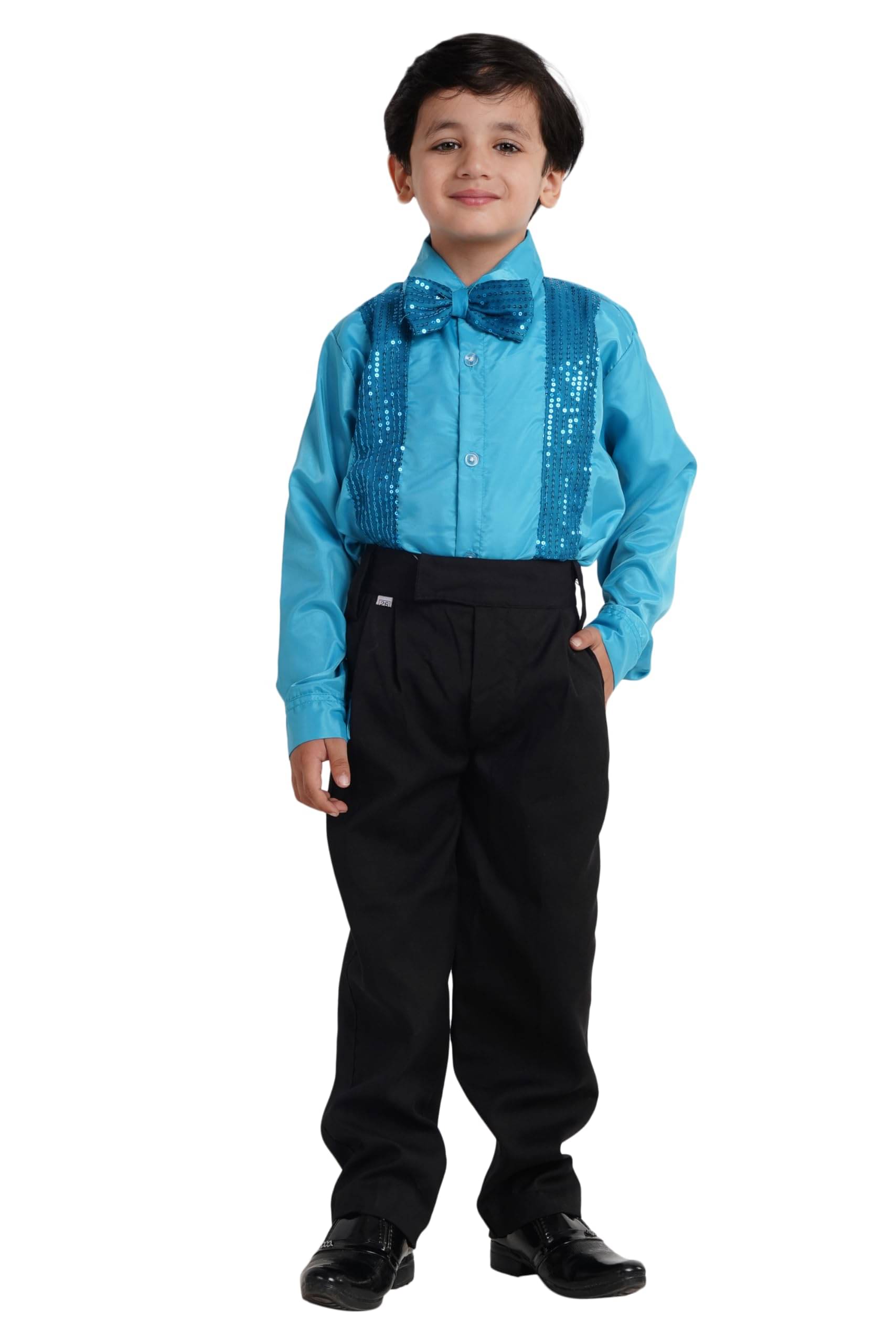 Kaku Fancy Dresses Dance Costume Shinning Shirt for Kids | Sequin Work School Annual Funtion Shirt For Boys - 5-6 Years Kaku Fancy Dresses Dance Costume Shinning Shirt for Kids | Sequin Work School Annual Funtion Shirt For Boys - 5-6 Years