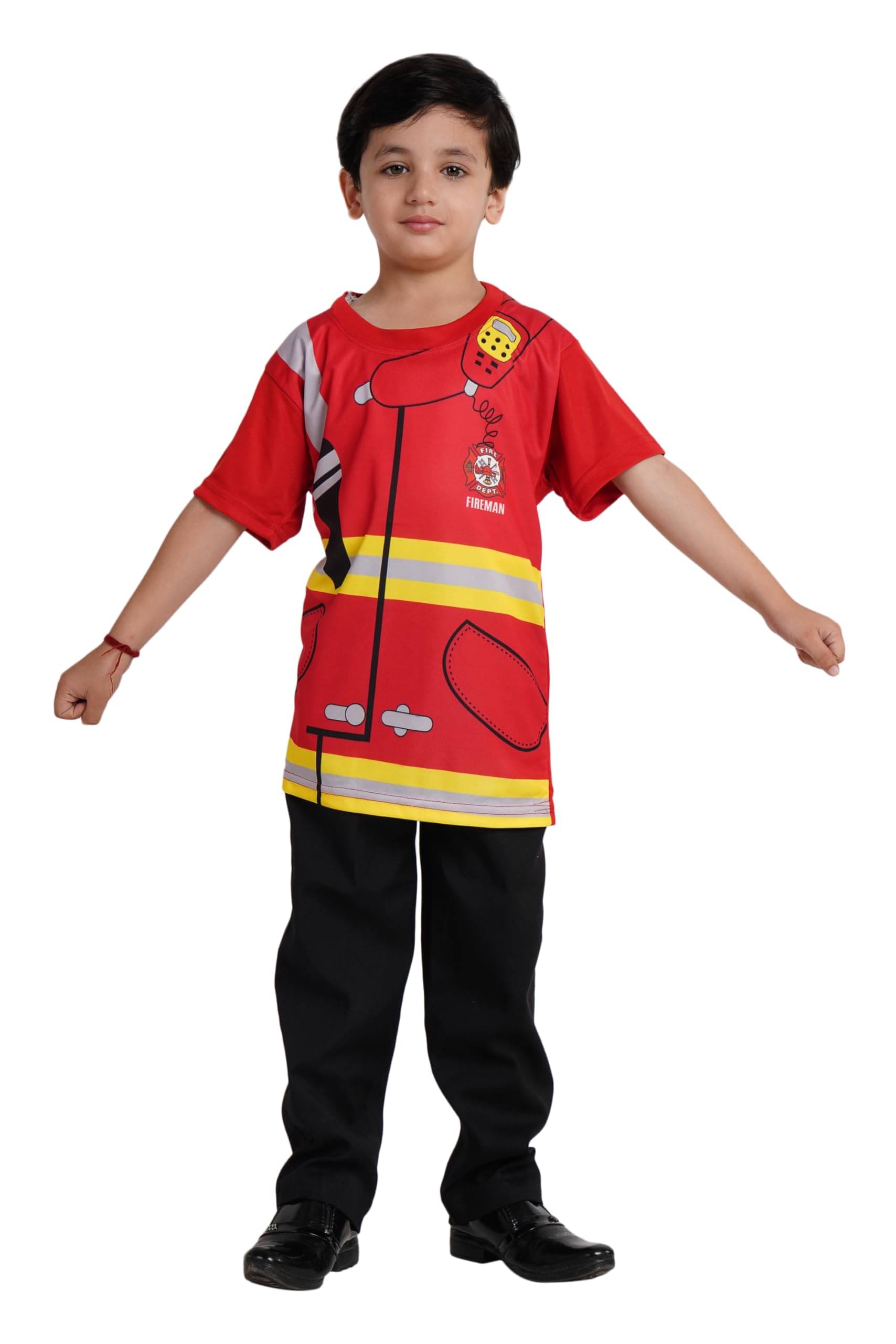 Kaku Fancy Dresses Polyester Our Community Helper Fire Fightre Costume For Kids Fire Fighter Coat With Helmet, Mouth Mask & Googles For Boys & Girls -7-8 Years,Blue     			Kaku Fancy Dresses Polyester Our Community Helper Fire Fightre Costume For Kids Fire Fighter Coat With Helmet, Mouth Mask & Googles For Boys & Girls -7-8 Years,Blue