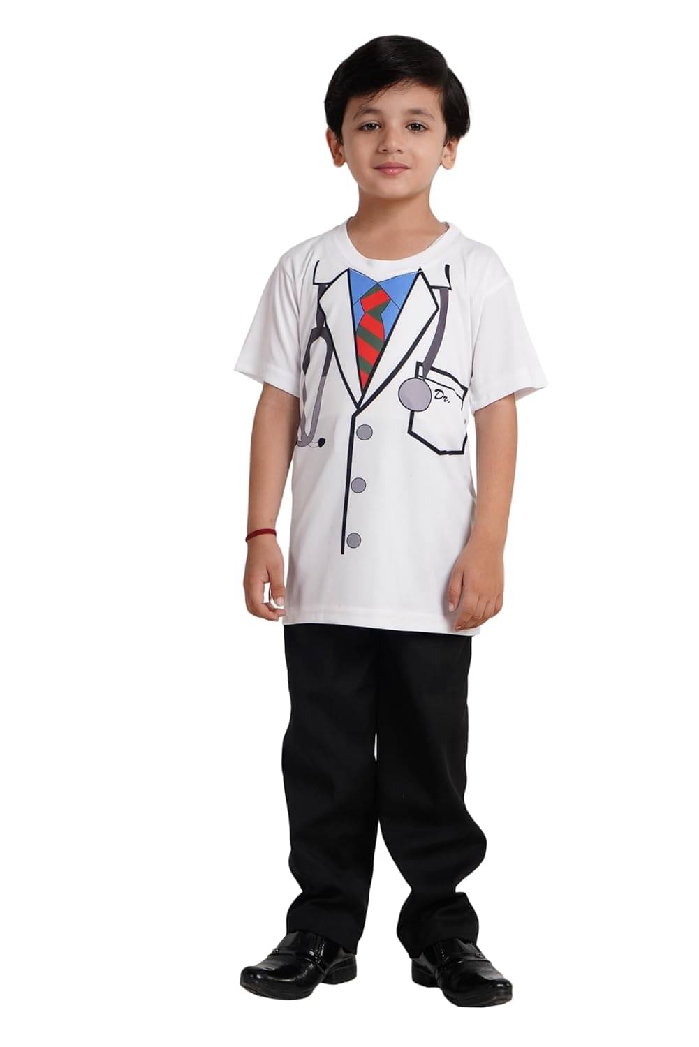     			Kaku Fancy Dresses Printed Round Neck Doctor T-Shirt for Kids |Doctor Costume - White, 3-4 Years