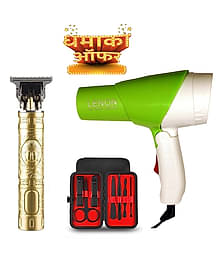 3 in 1 Combo Pack of Hair Dryer, Trimmer & Manicure Kit