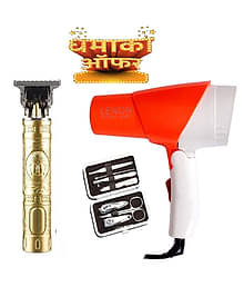 3 in 1 Combo Pack of Hair Dryer, Trimmer & Manicure Kit