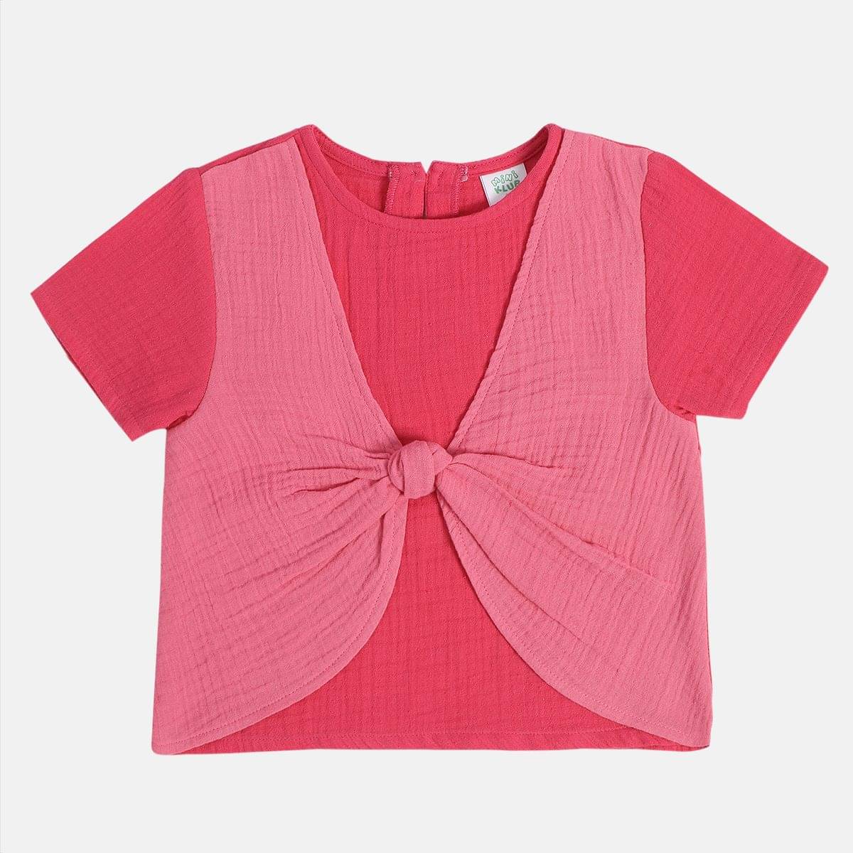     			MINI KLUB Pink 100% Cotton Girls Top ( Pack of 1 )