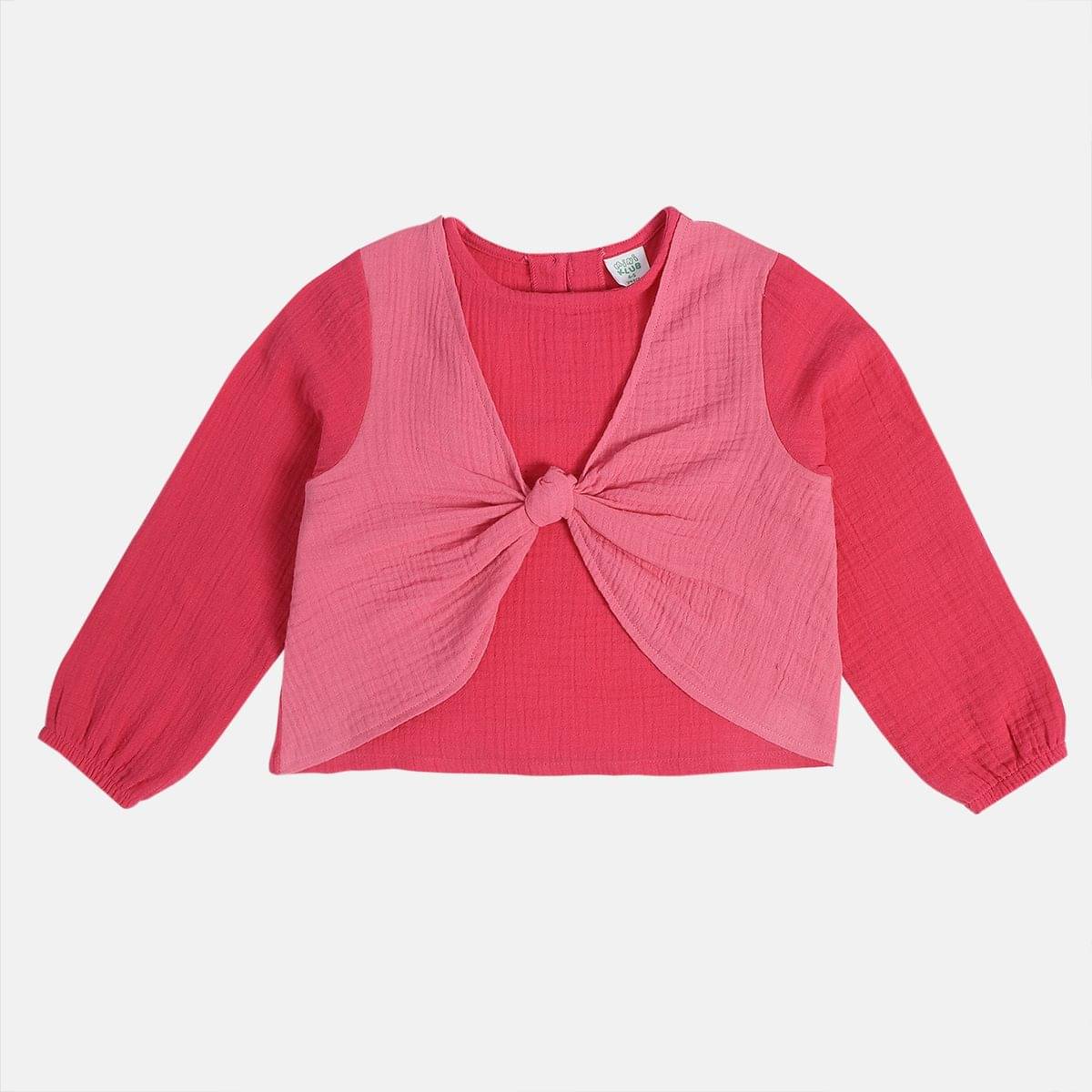     			MINI KLUB Pink 100% Cotton Girls Top ( Pack of 1 )