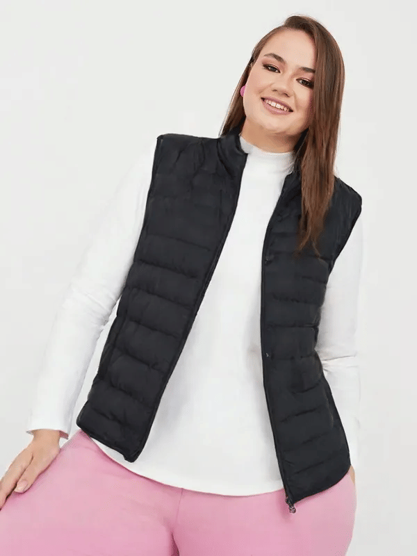 PLUS PARADISE - Polyester Black Puffer PLUS PARADISE - Polyester Black Puffer