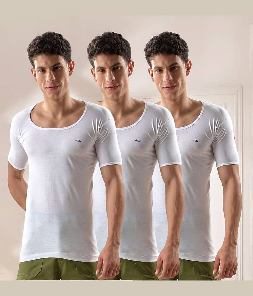 lux venus Pack of 3 Cotton Half Sleeve vest For Men ( White ) - Nightwear & Loungewear | Buy online on ZillyBuy