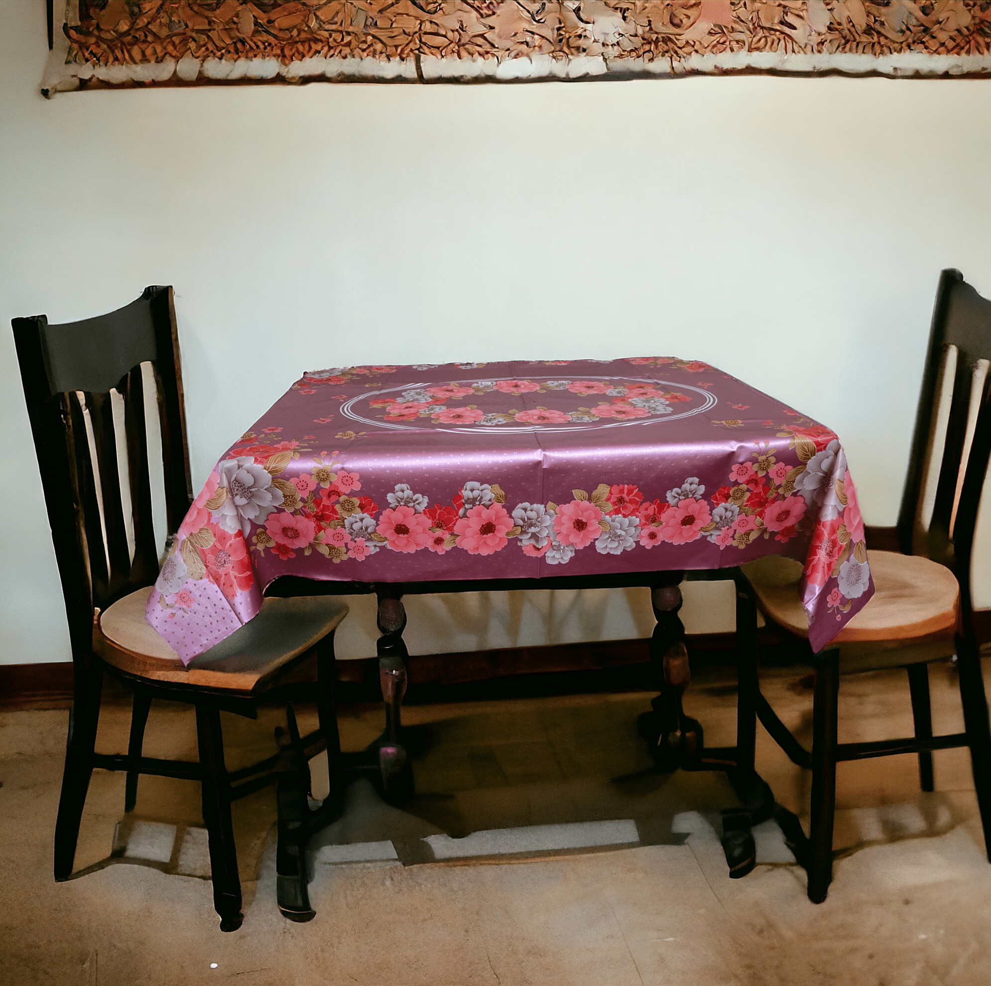 ROYAL - NEST Printed Polyester 2 Seater Rectangle Table Cover ( 137 x 91 ) cm Pack of 1 Pink ROYAL - NEST Printed Polyester 2 Seater Rectangle Table Cover ( 137 x 91 ) cm Pack of 1 Pink