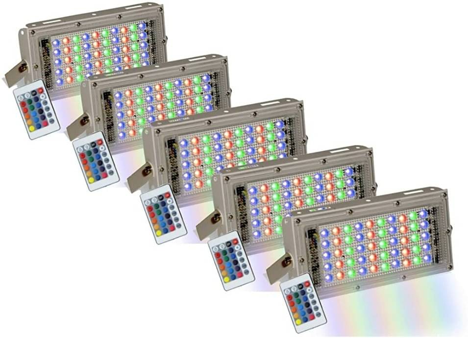     			SPARKWORLD RGB 50 Watts Flood Light ( Pack of 5 )