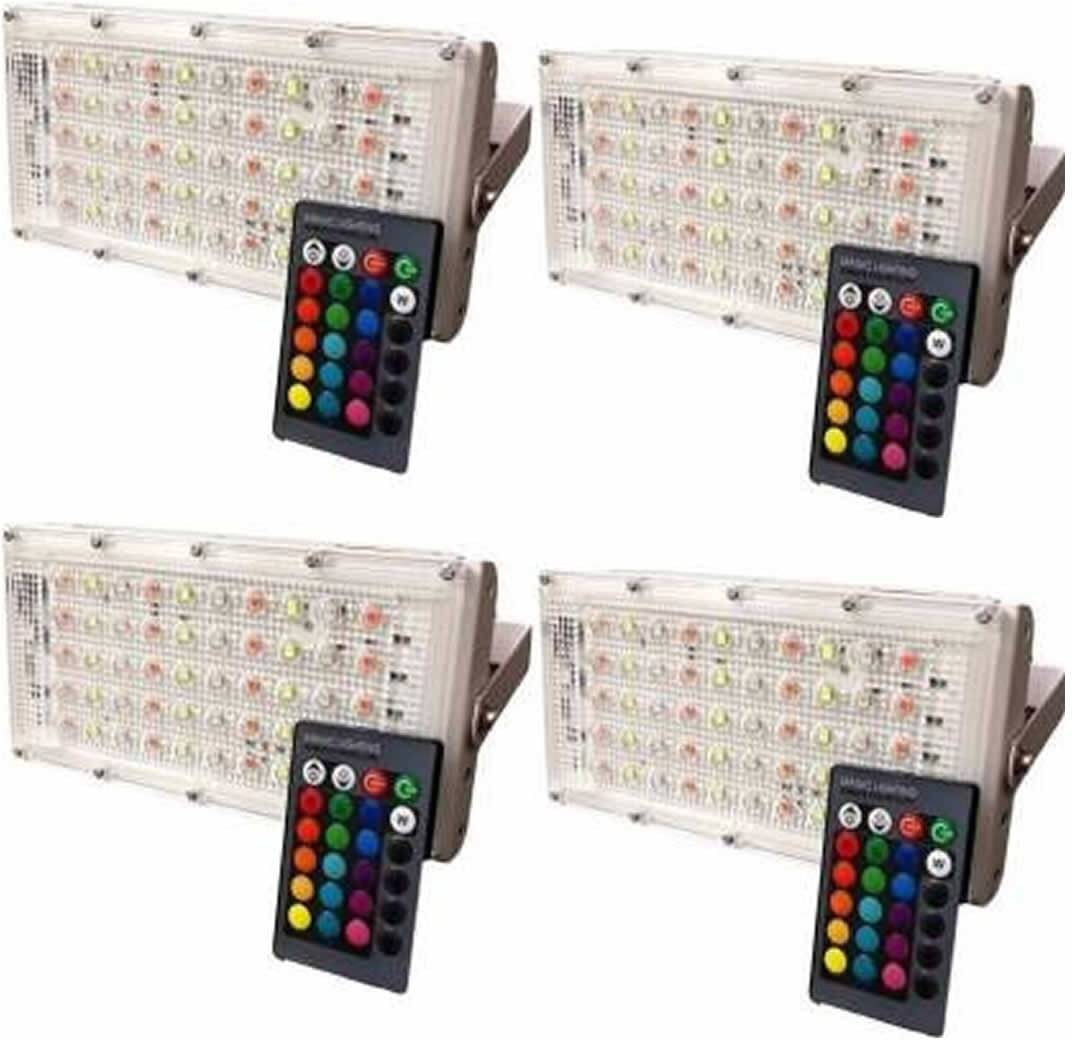     			SPARKWORLD RGB 50 Watts Flood Light ( Pack of 4 )
