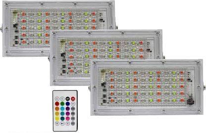     			SPARKWORLD RGB 50 Watts Flood Light ( Pack of 3 )