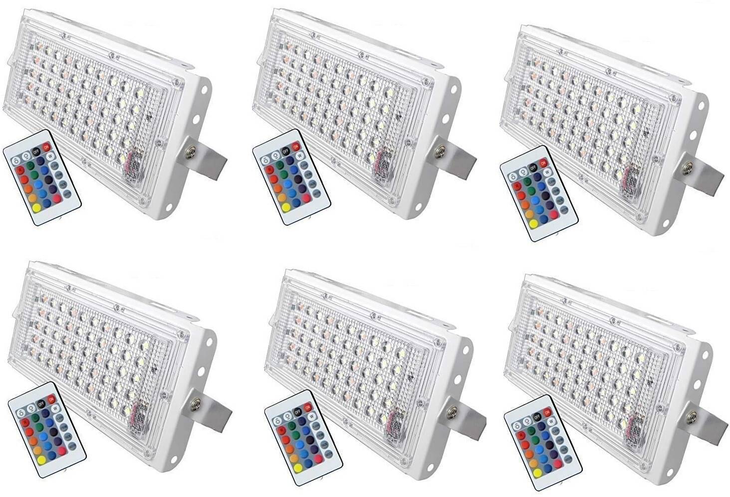    			SPARKWORLD RGB 50 Watts Flood Light ( Pack of 6 )