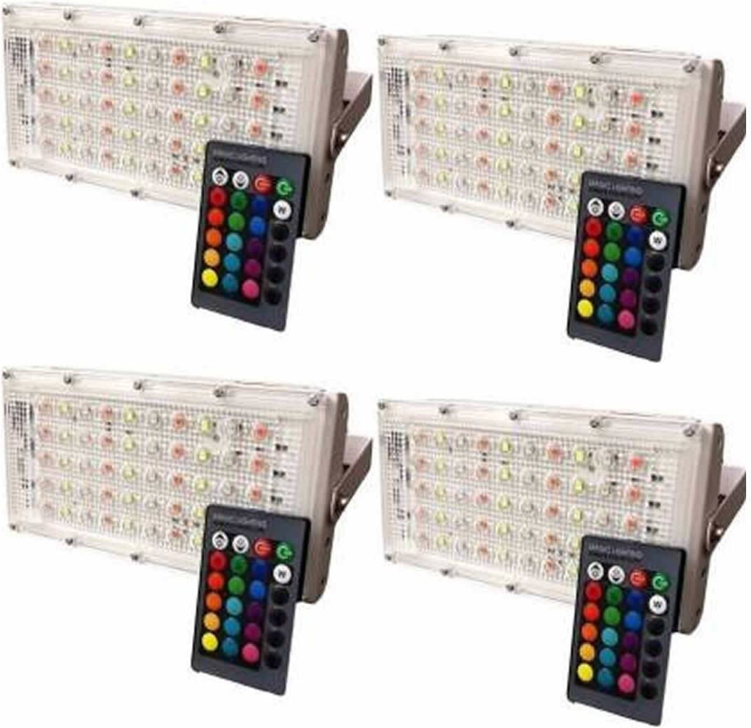     			SPARKWORLD RGB 50 Watts Flood Light ( Pack of 4 )