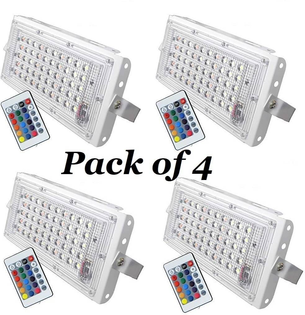     			SPARKWORLD RGB 50 Watts Flood Light ( Pack of 4 )