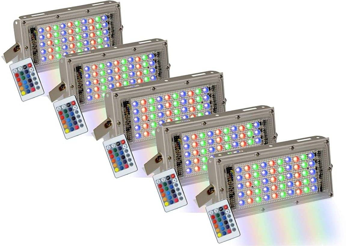     			SPARKWORLD RGB 50 Watts Flood Light ( Pack of 5 )
