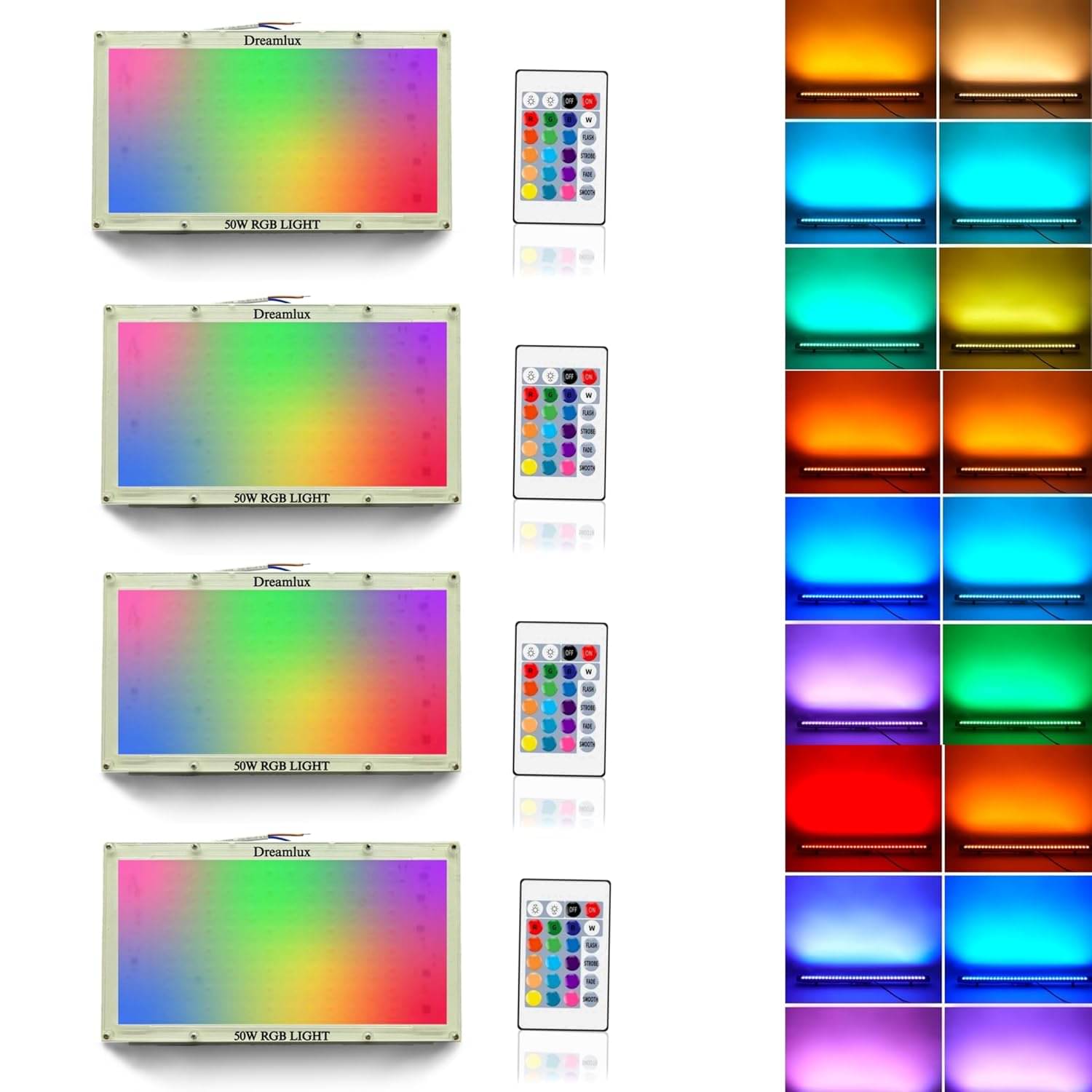     			SPARKWORLD RGB 50 Watts Flood Light ( Pack of 4 )