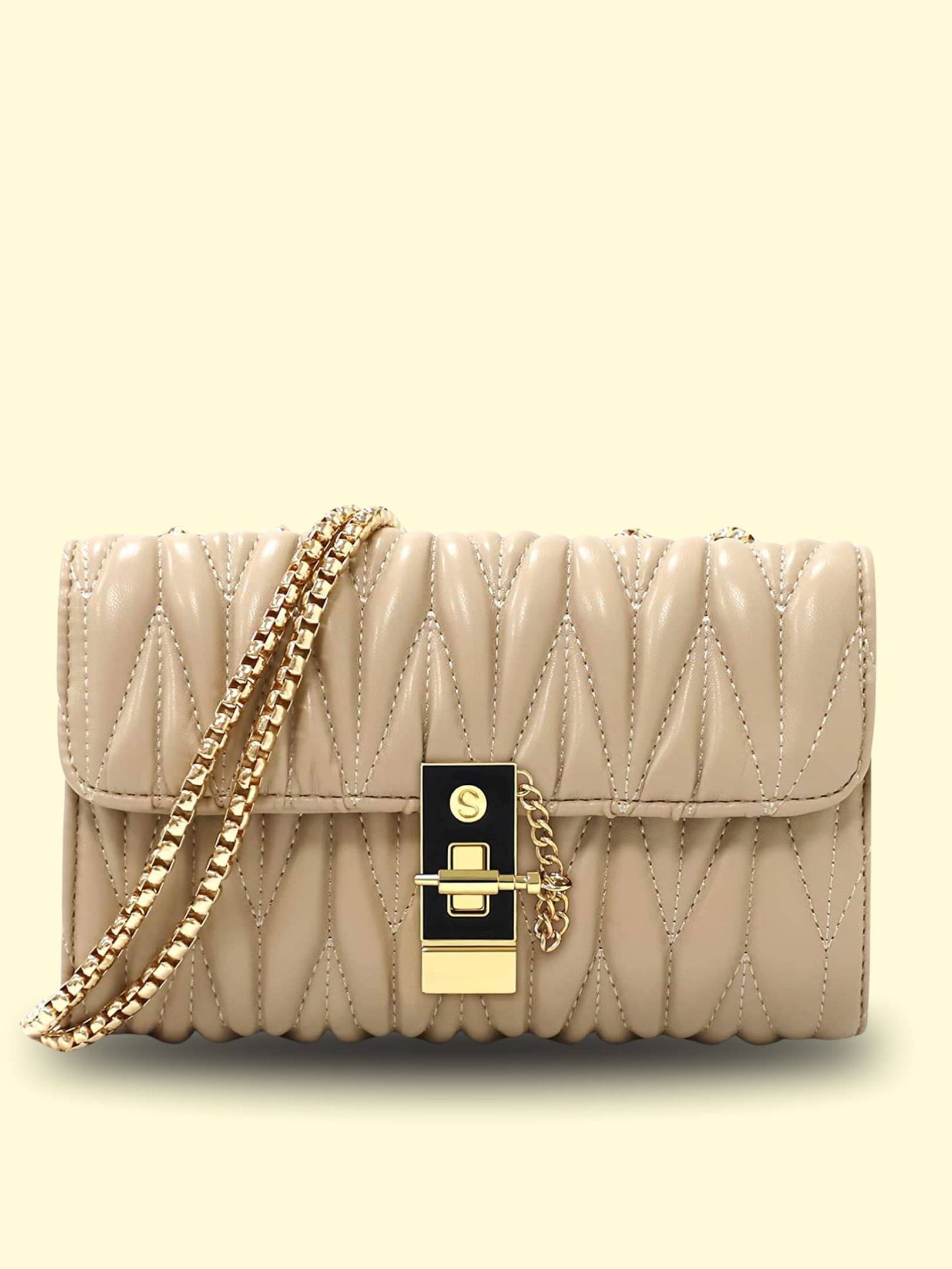     			TCRAZY Sling Bag PU Set of 1 ( Beige )