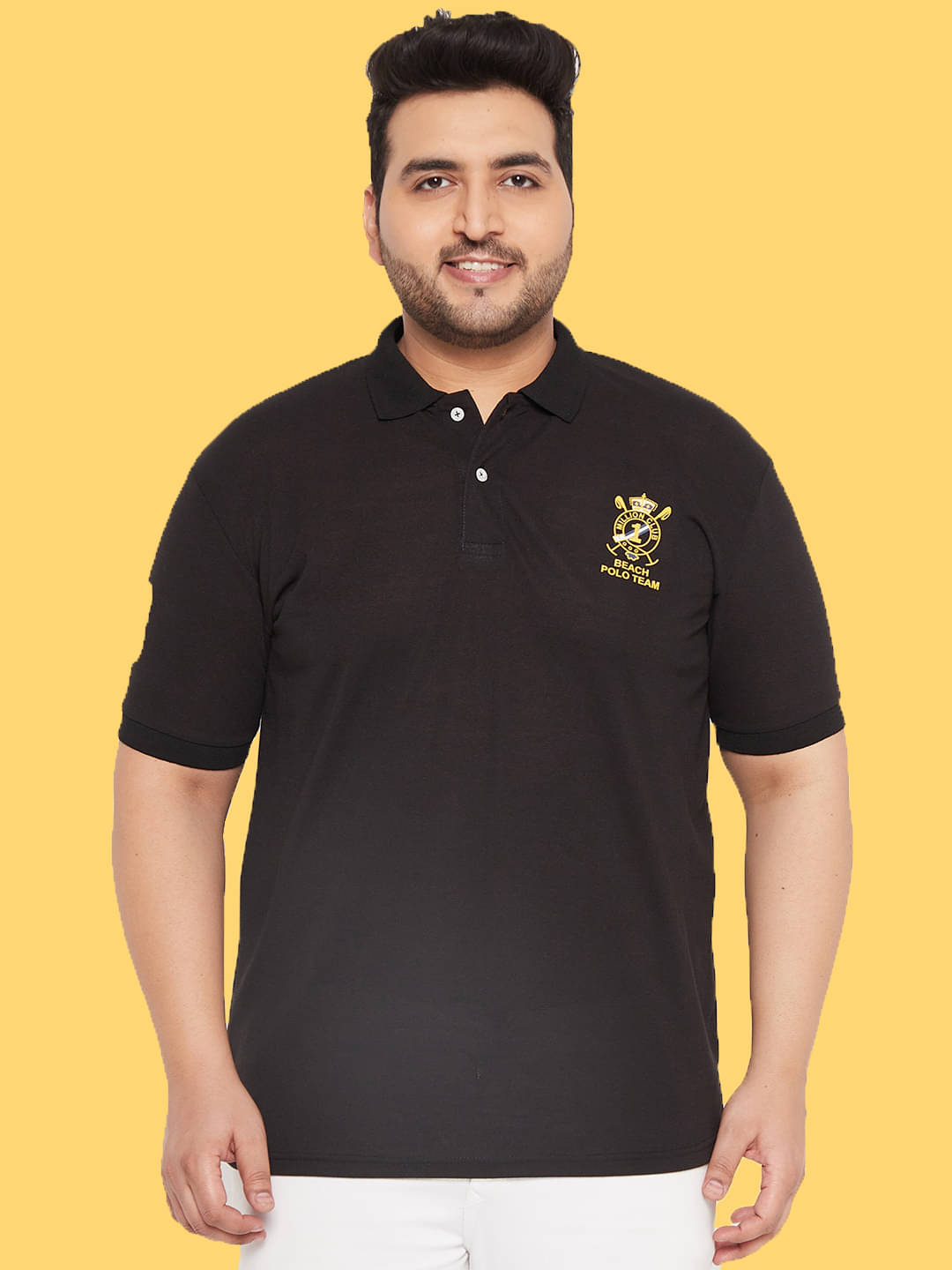 The Million Club Pack of 1 Cotton Regular Fit Solid Half Sleeves Men's Polo T Shirt ( Black ) The Million Club Pack of 1 Cotton Regular Fit Solid Half Sleeves Men's Polo T Shirt ( Black )