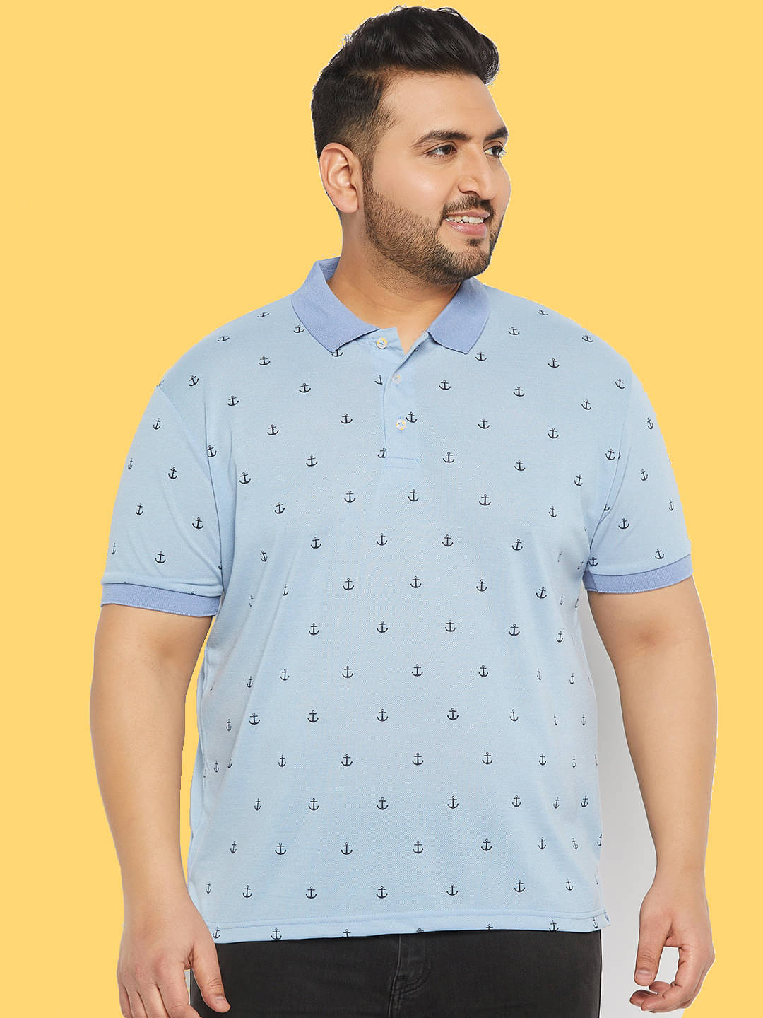 The Million Club Pack of 1 Cotton Regular Fit Printed Half Sleeves Men's Polo T Shirt ( Blue )     			The Million Club Pack of 1 Cotton Regular Fit Printed Half Sleeves Men's Polo T Shirt ( Blue )