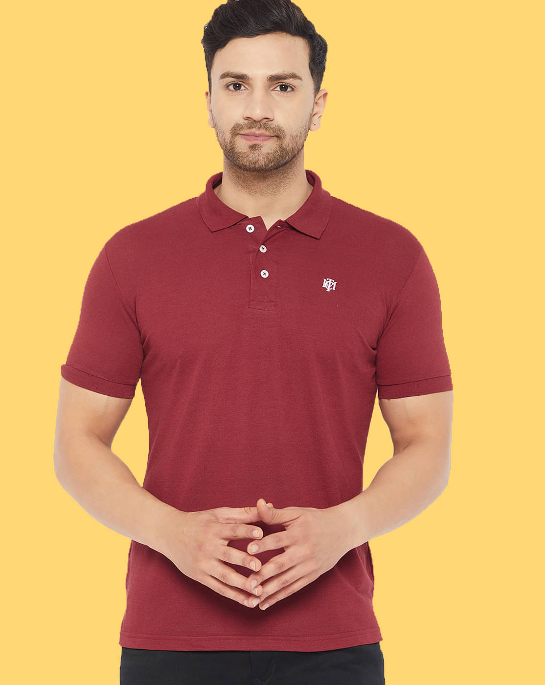     			The Million Club Pack of 1 Cotton Regular Fit Solid Half Sleeves Men's Polo T Shirt ( Maroon )