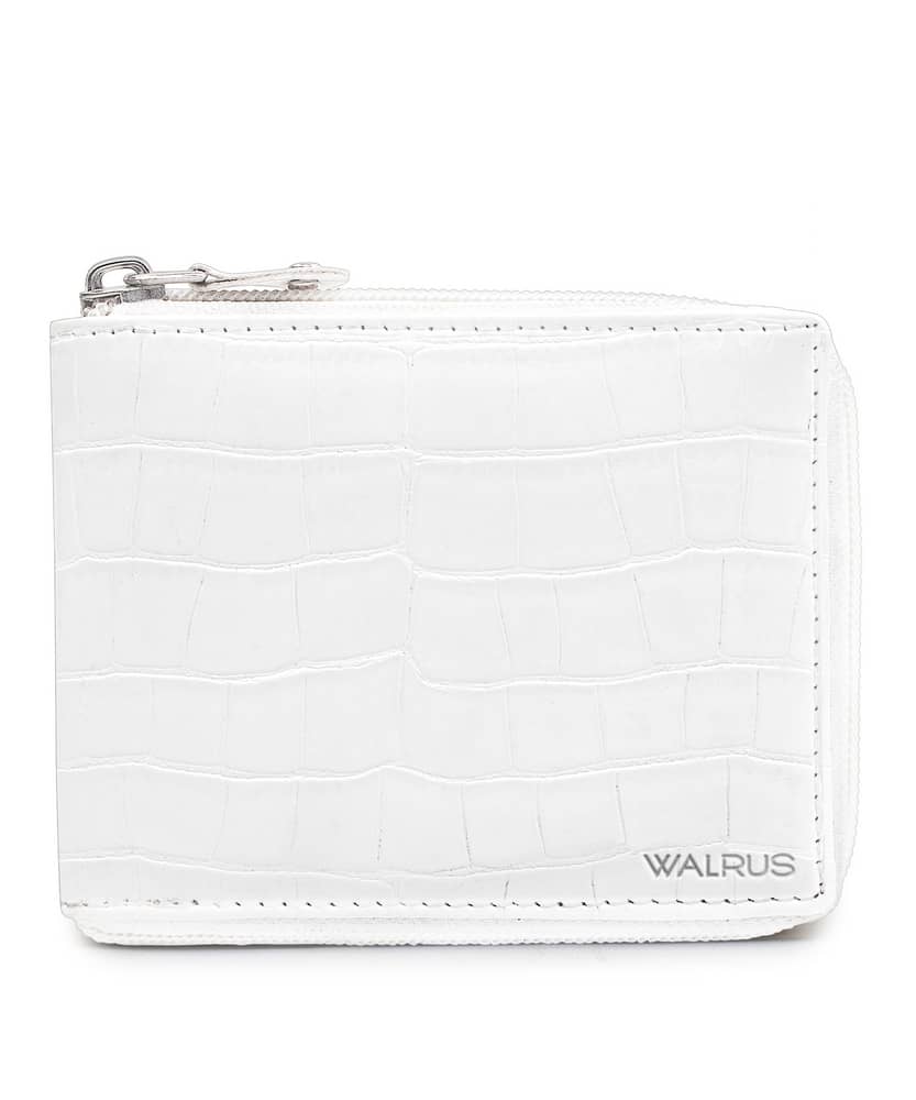 Walrus White Faux Leather Men's Zip Around Wallet ( Pack of 1 ) - Handbags | Buy online on ZillyBuy