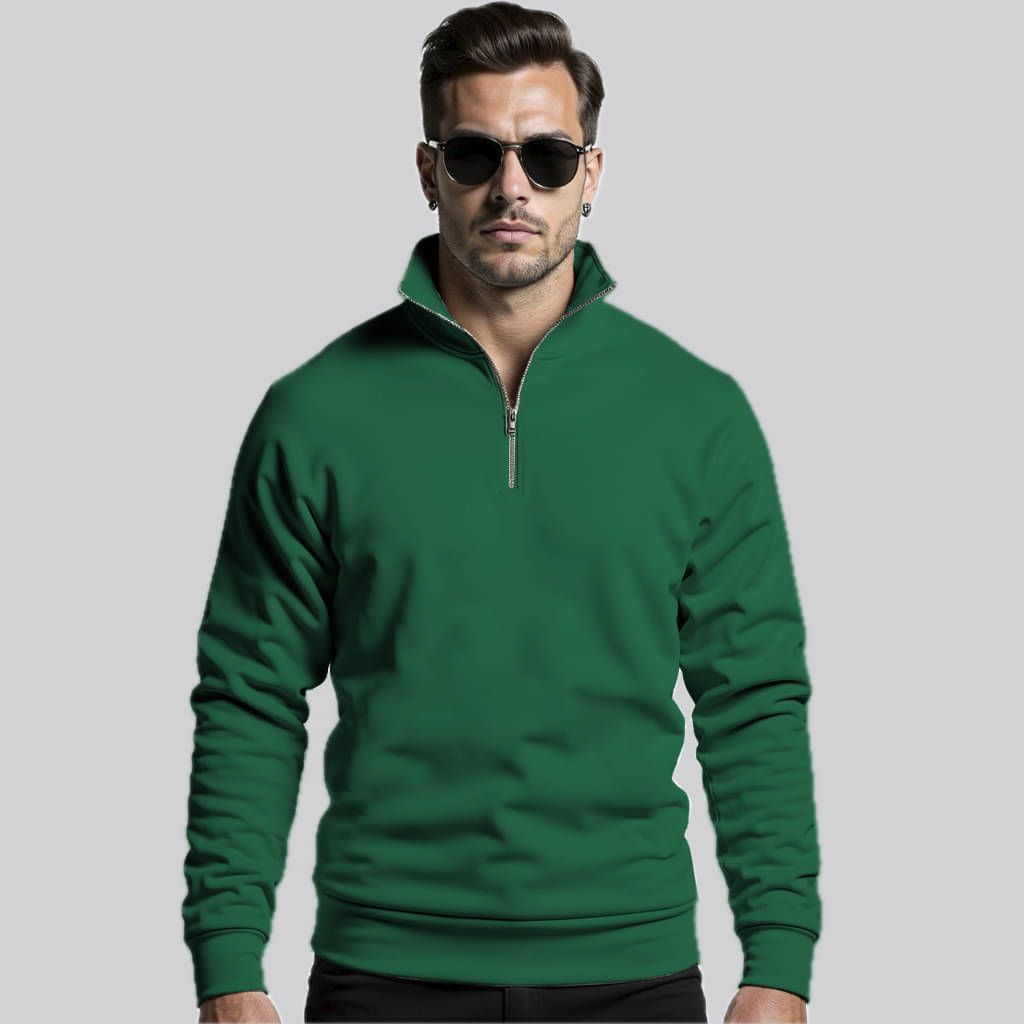     			fashion and youth Fleece High Neck Men's Sweatshirt - Green ( Pack of 1 )