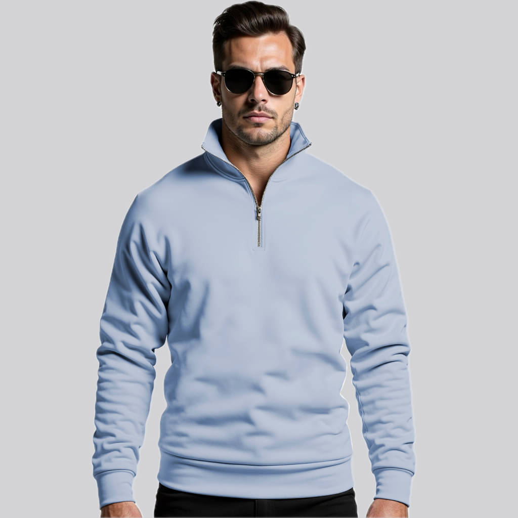 fashion and youth Fleece High Neck Men's Sweatshirt - Light Blue ( Pack of 1 ) fashion and youth Fleece High Neck Men's Sweatshirt - Light Blue ( Pack of 1 )