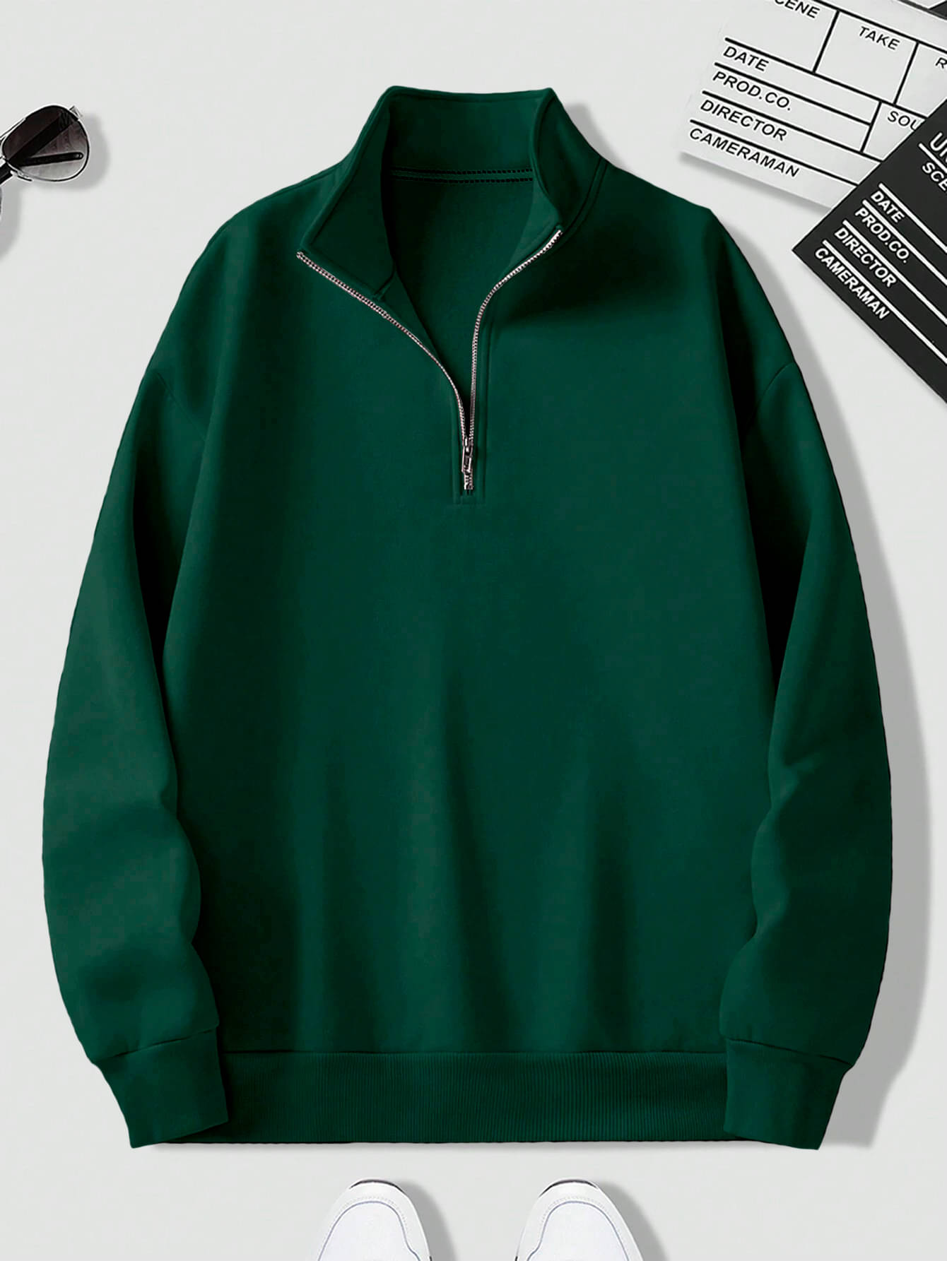     			fashion and youth Fleece High Neck Men's Sweatshirt - Green ( Pack of 1 )