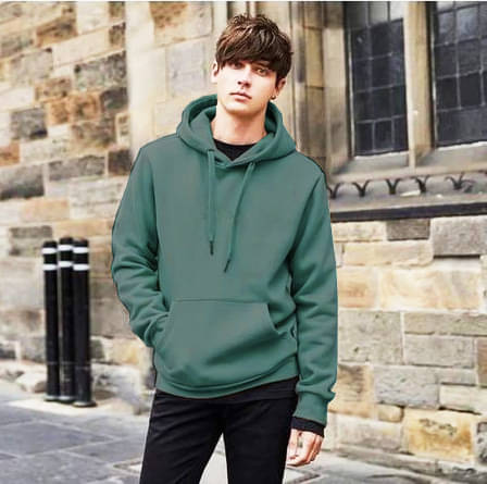     			nikline Woollen Hooded Men's Sweatshirt - Sea Green ( Pack of 1 )