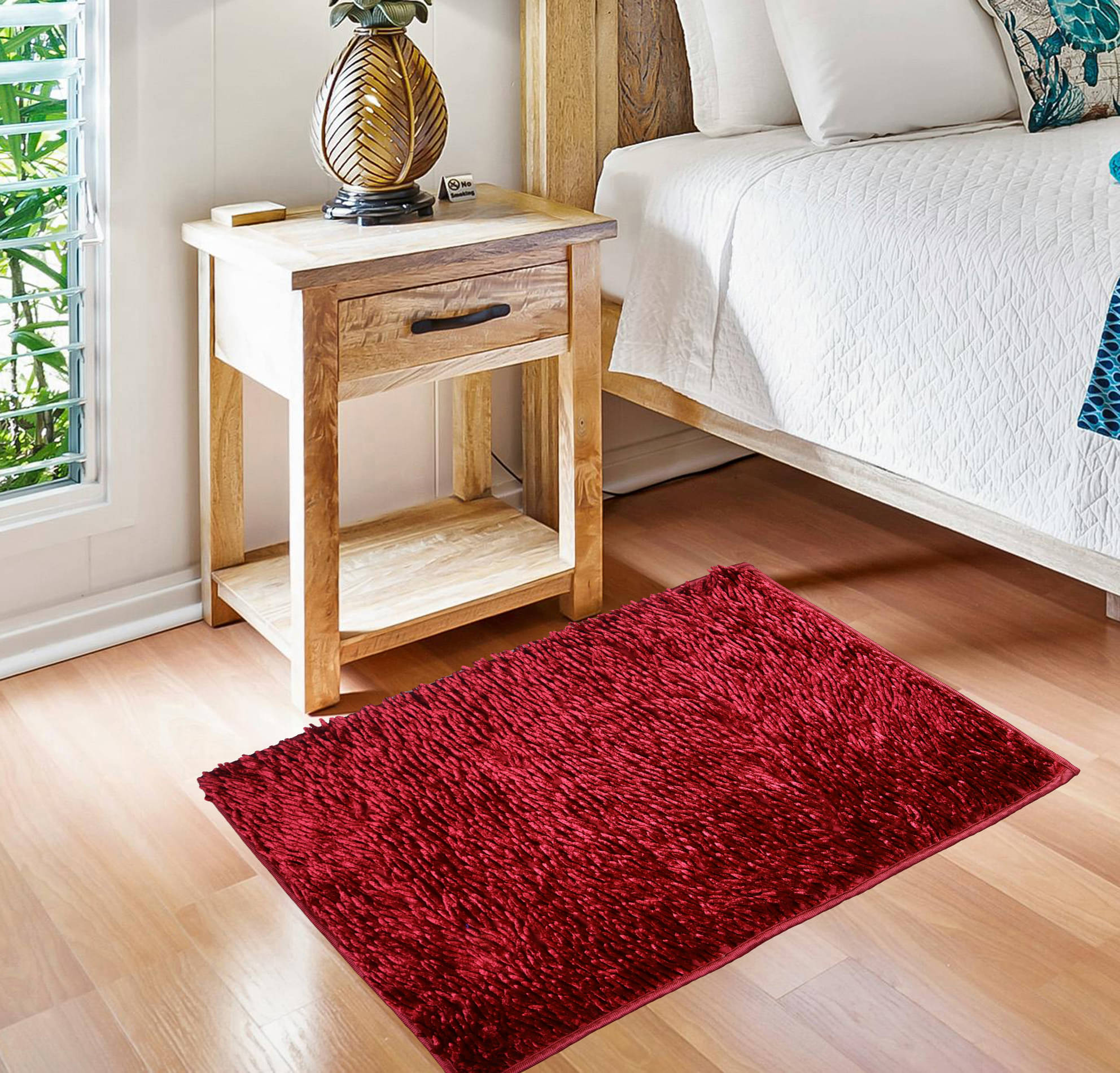     			ADIRNY - Anti-skid Polycotton Door Mat ( 70 X 45 cm ) Single - Maroon