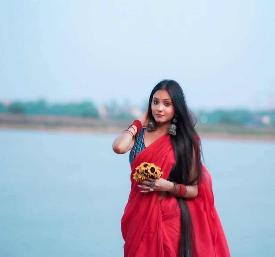     			ANAND SAREES Georgette Dyed Saree With Unstitched Blouse Piece ( Red )