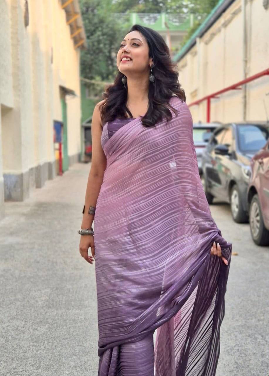 ANAND SAREES Georgette Printed Saree With Unstitched Blouse Piece ( Magenta ) ANAND SAREES Georgette Printed Saree With Unstitched Blouse Piece ( Magenta )